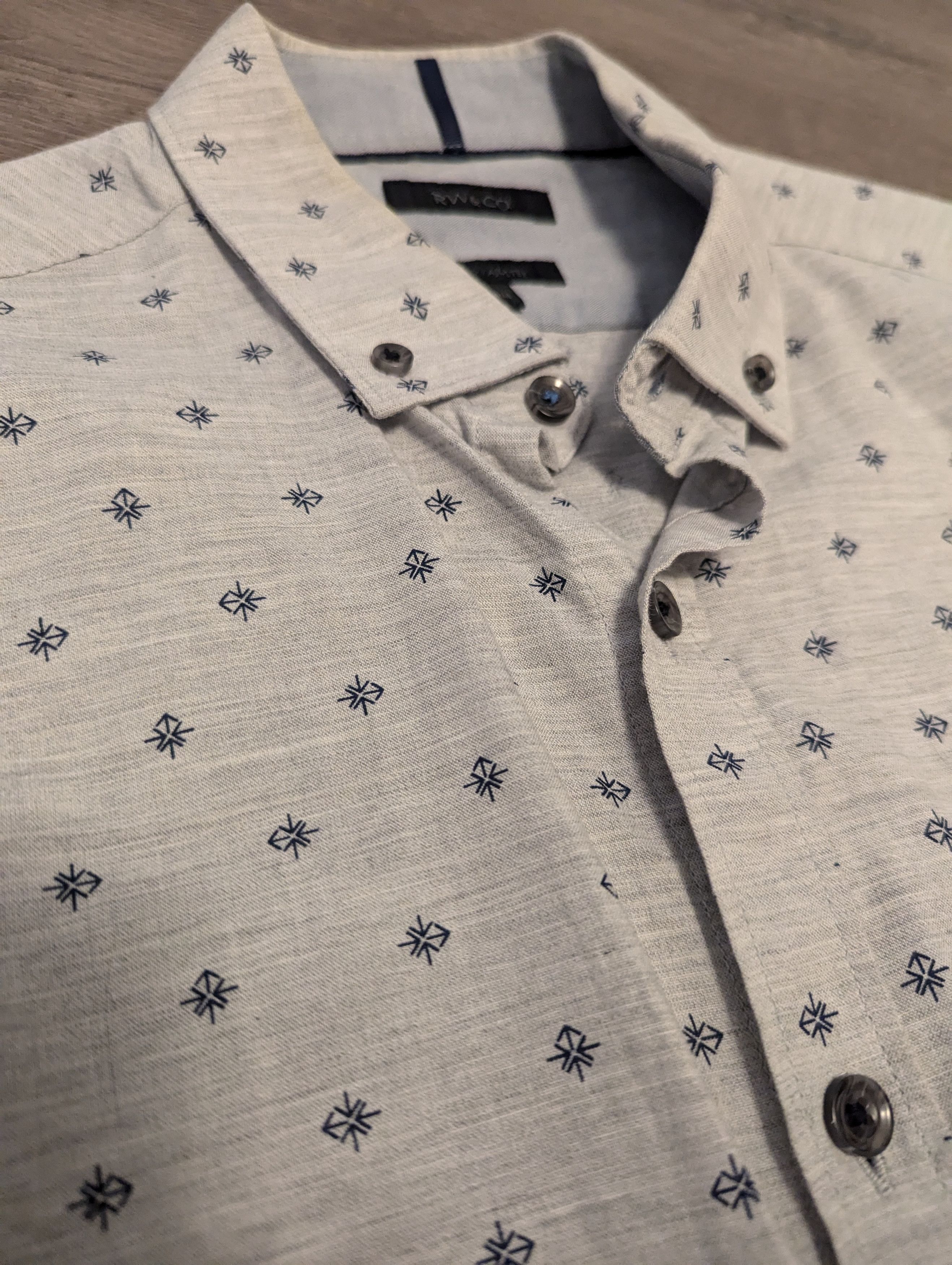 RW&CO. Men's RW & Co. Grey Pattern Button-Up Size US M / EU 48-50 / 2 - 5 Thumbnail