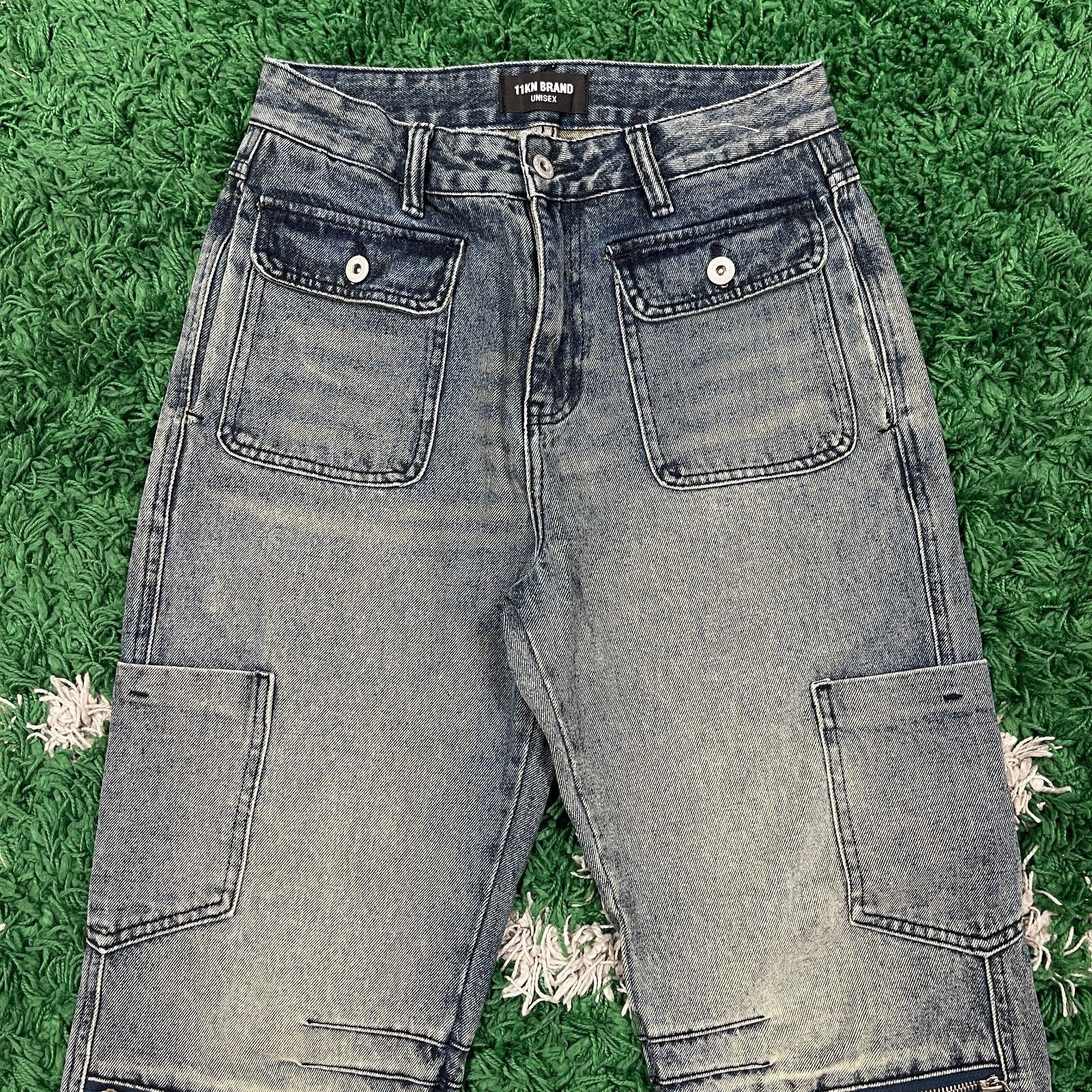 Tripp NYC × Vintage 11KN Brand Y2K Denim Cargo Utility Jeans Pants Punk Large Size 30" / US 8 / IT 44 - 2 Thumbnail