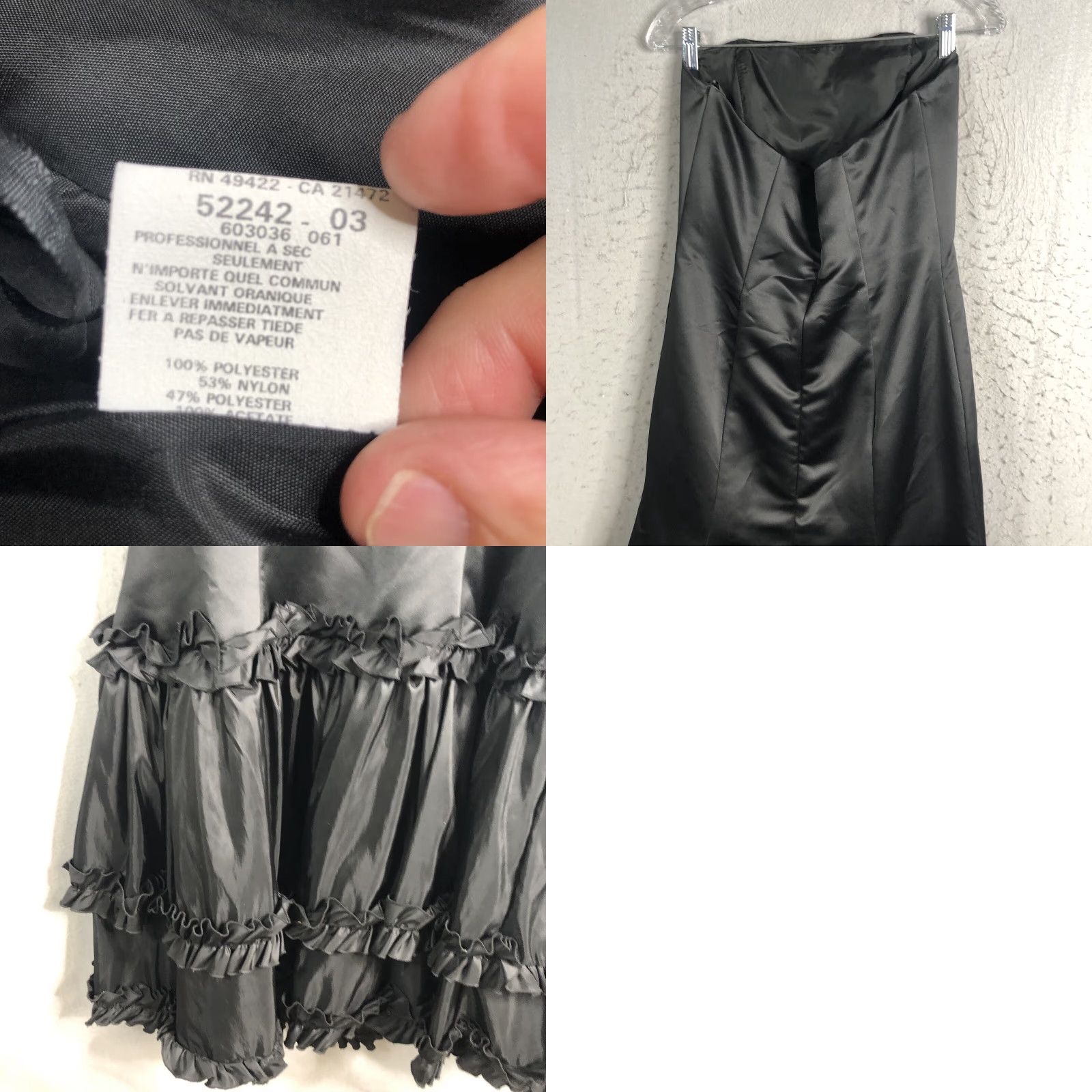 Jessica McClintock VINTAGE Jessica McClintock Formal Dress Womens 10 Black Maxi Whimsigoth 90s Gothic Grunge Theme Swan Size L / US 10 / IT 46 - 9 Thumbnail