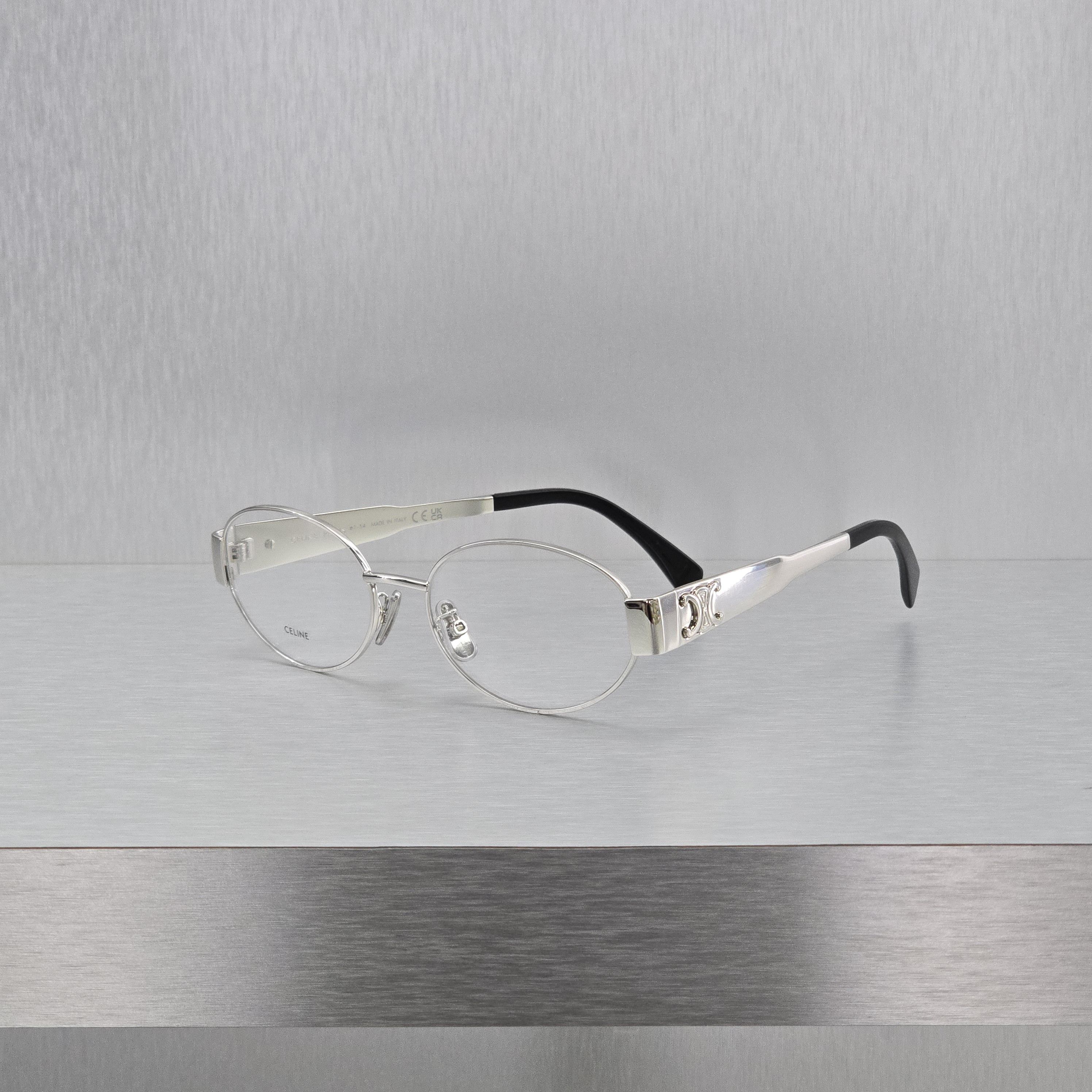 Celine CELINE Metal Triomphe CL50140U 016 Oval Glasses SILVER Size ONE SIZE - 6 Thumbnail