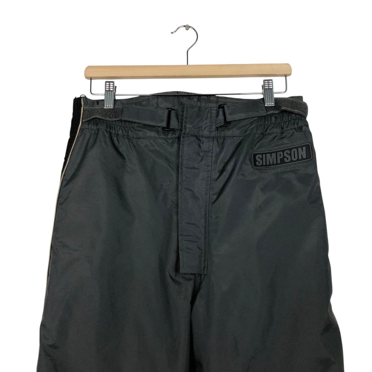 Japanese Brand Vintage Simpson Grey Nylon Moto Riding Pants Big Logo Size US 30 / EU 46 - 4 Thumbnail