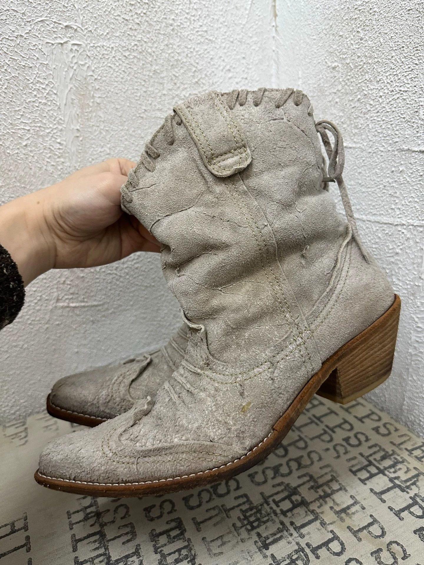 Junya Watanabe Junya Watanabe W Pointed Toe Suede Strap Bow Boot L Size US 7.5 / IT 37.5 - 4 Thumbnail