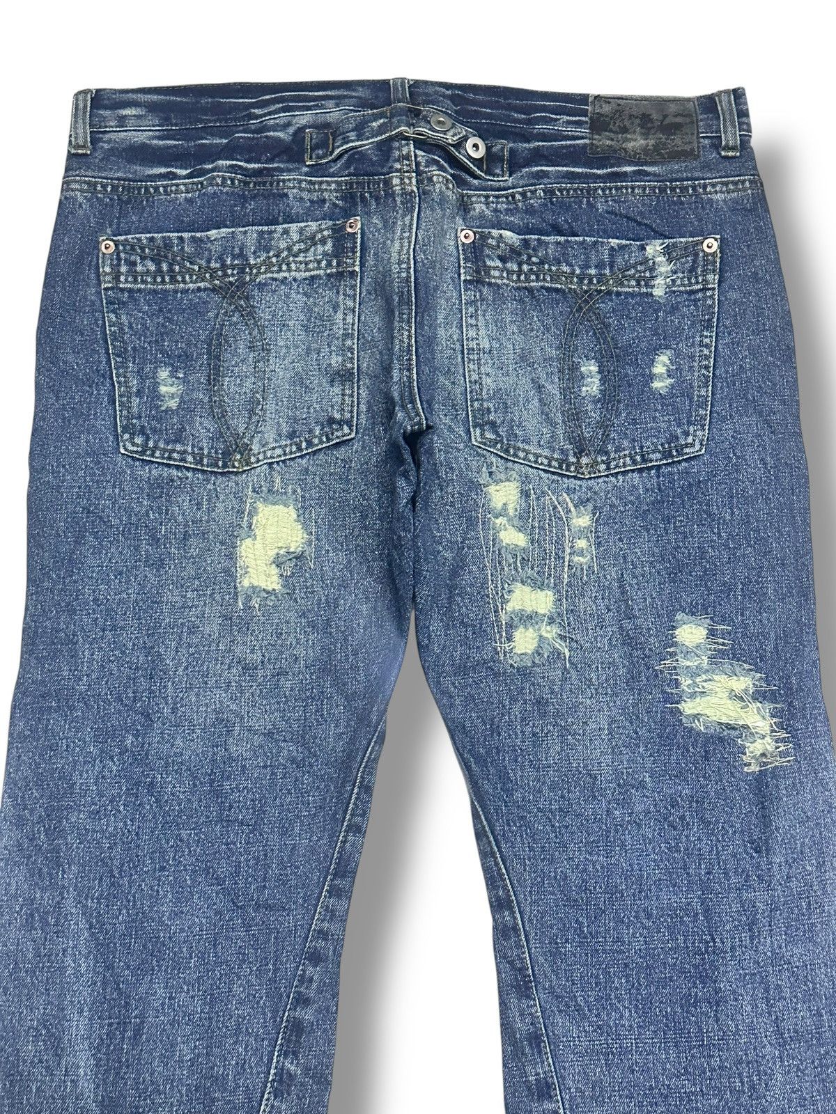 Japanese Brand Vintage Reac Distressed Jeans Baggy Loose Style & Faded Wash Size US 36 / EU 52 - 5 Thumbnail