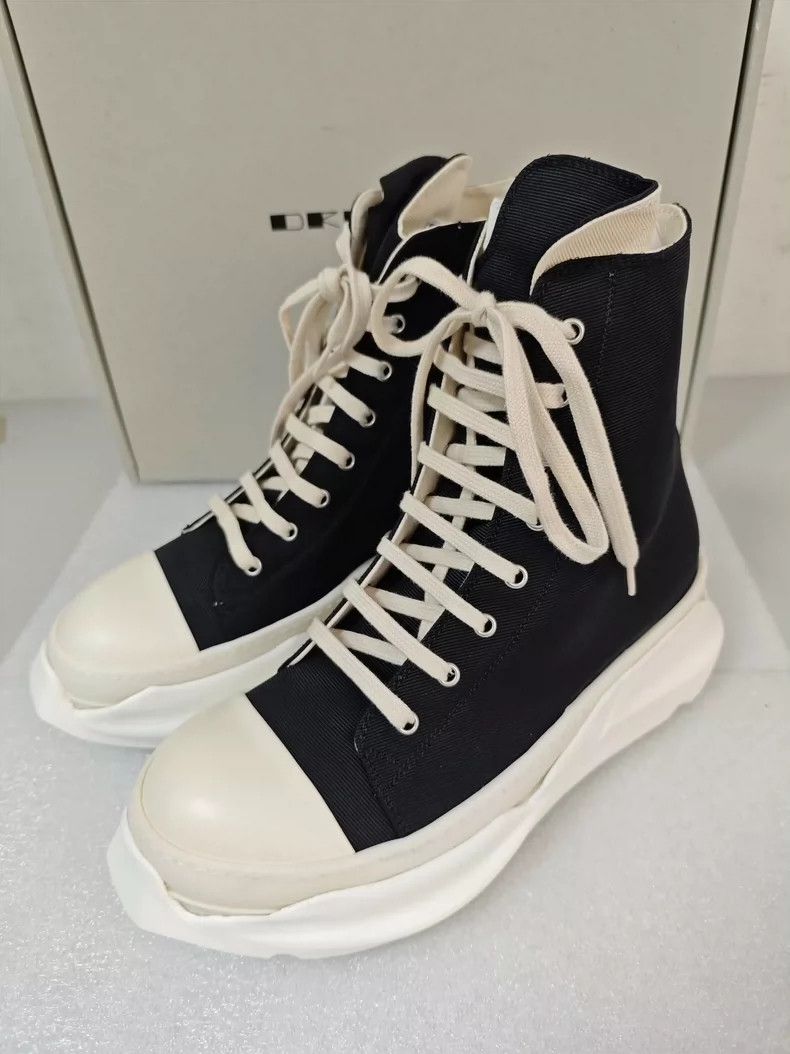 Rick Owens Rick Owens black thick sole canvas high-top sneakers Size US 8.5 / EU 41-42 - 1 Thumbnail