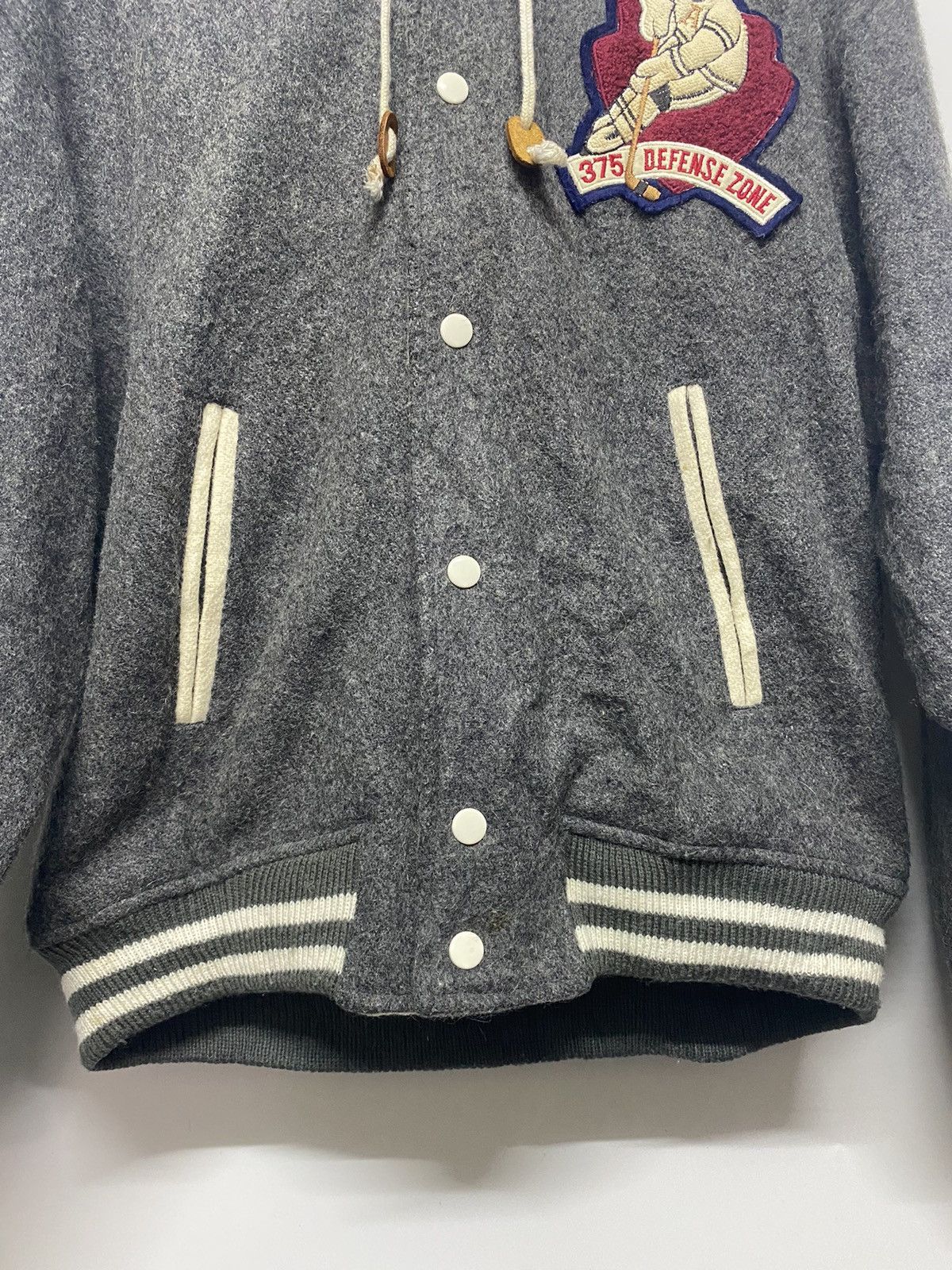 Designer × Japanese Brand Japan Brand Varsity Wool Jacket Hooded Alabama Defense Zone Size US L / EU 52-54 / 3 - 11 Thumbnail