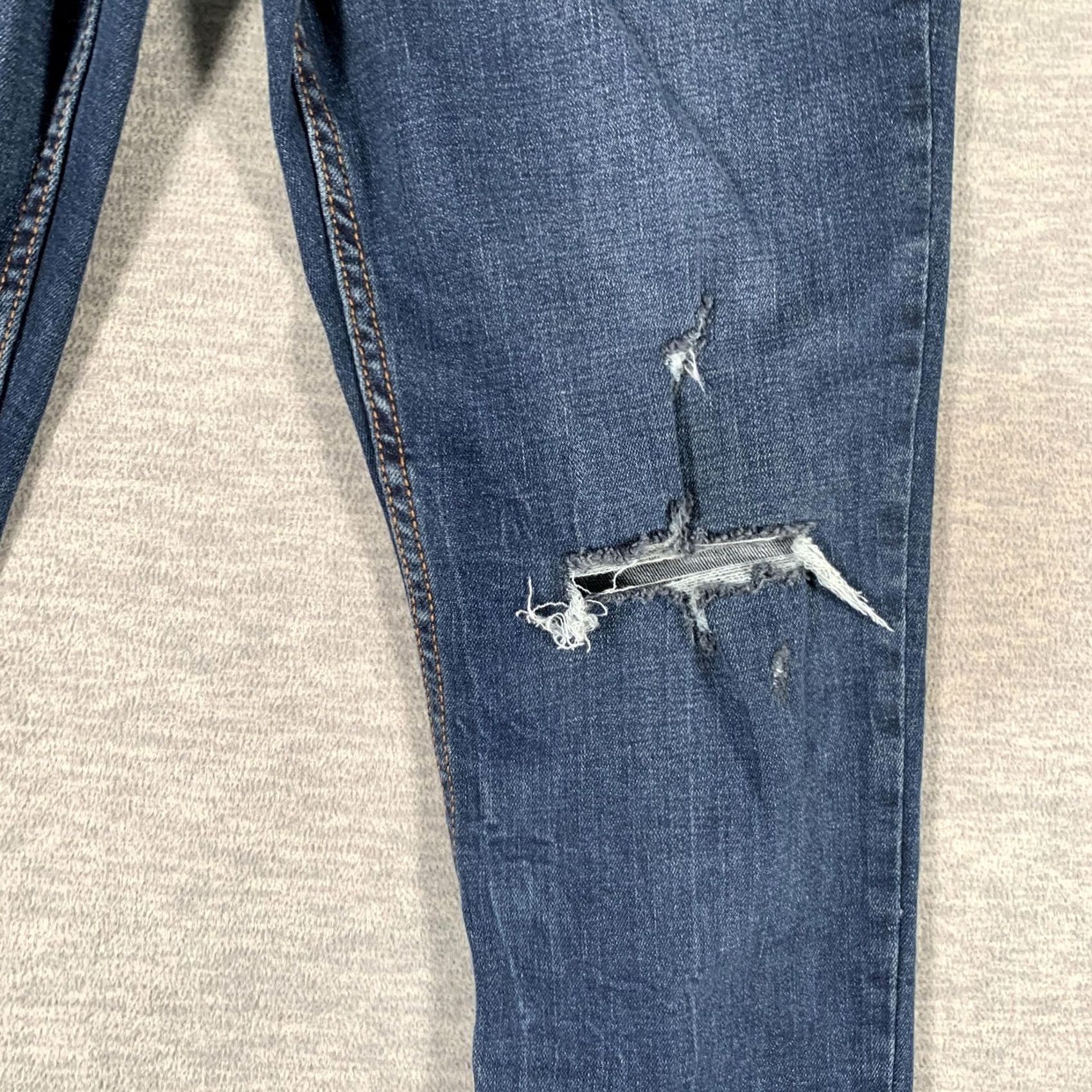Old Navy Old Navy Jeans Womens 8 Blue Rockstar Super Skinny Mid Rise Distressed Stretch Denim Size 30" / US 8 / IT 44 - 5 Thumbnail