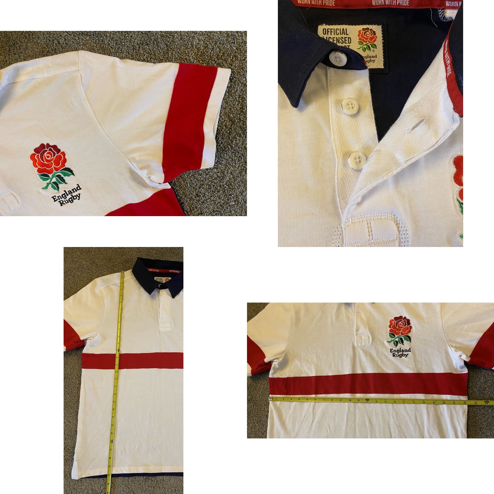 Vintage England Rugby Polo Shirt Men M Rose Official Licensed Product For The Glory Size US M / EU 48-50 / 2 - 8 Thumbnail
