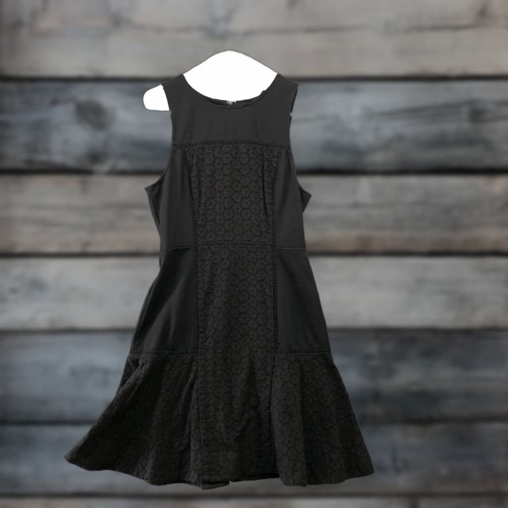 J.Crew J. Crew Collection Sleeveless Dress Size 6 Black A-Line Knee Length Eyelet Flare Women Size M / US 6-8 / IT 42-44 - 1 Thumbnail