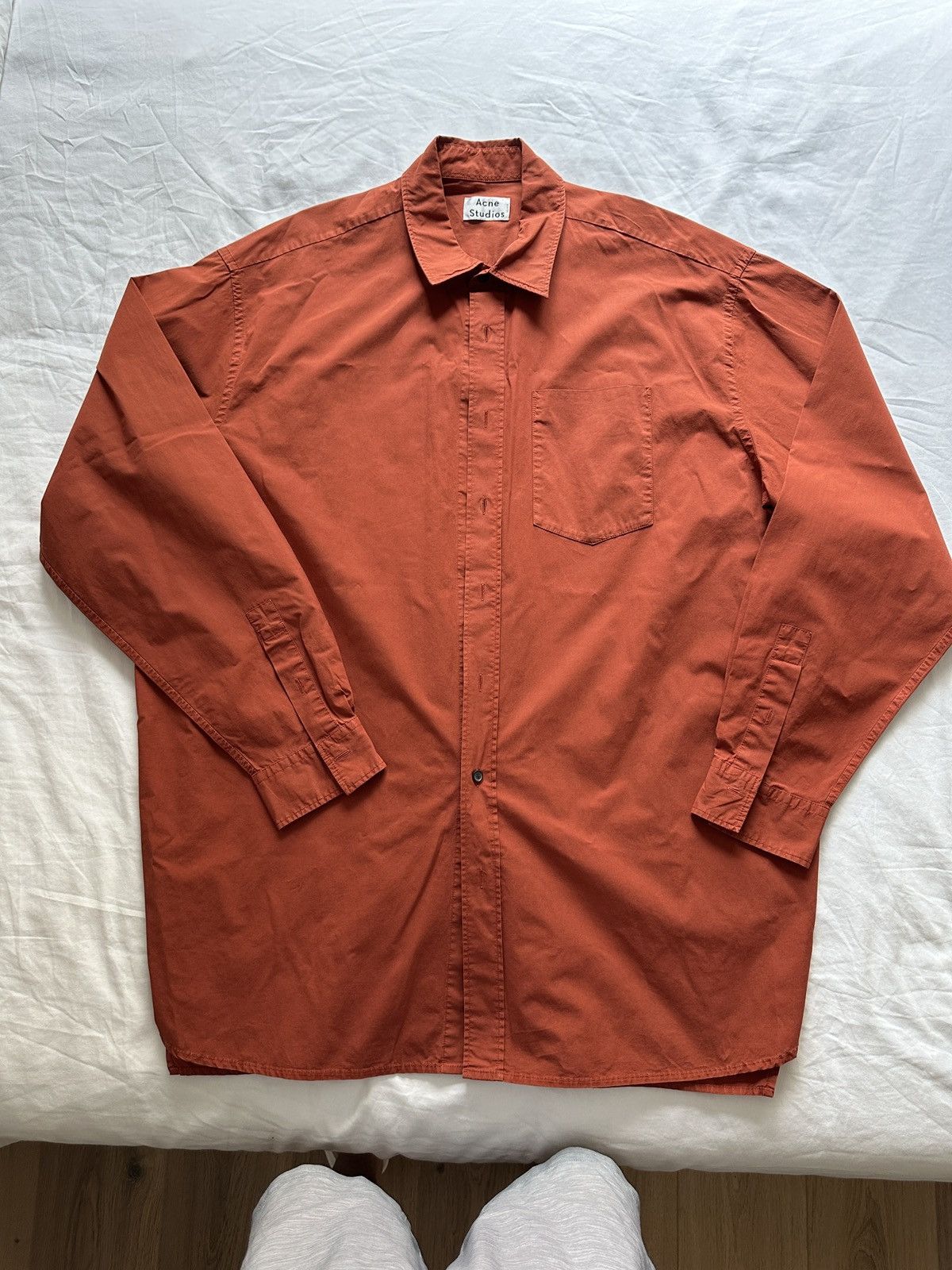 image of Oversized Acne Studios Men’S Dress Shirt in Red, Men's (Size 2XL)