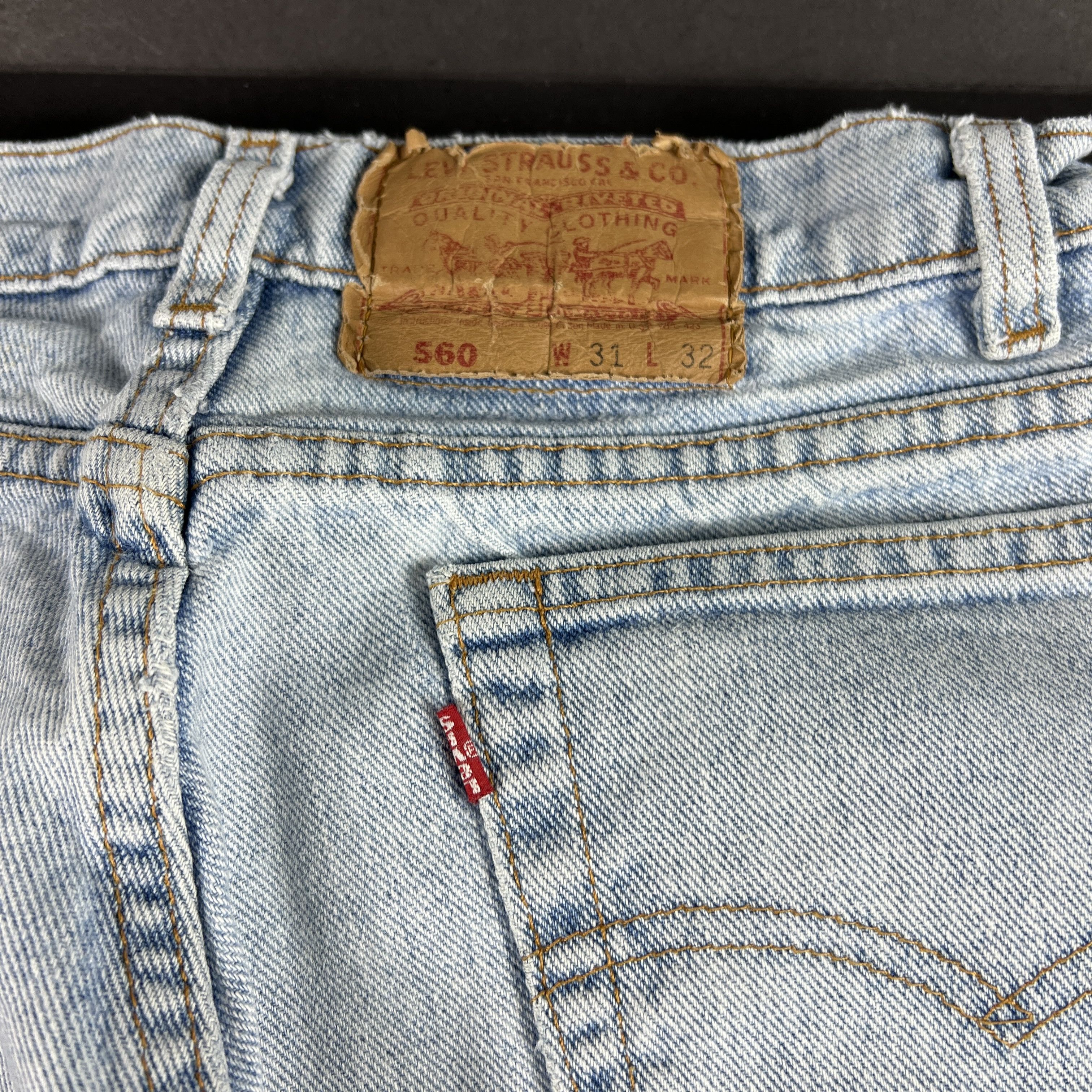 Levi's × Vintage VTG 90s Levi's Jeans 560 Loose Tapered Blue Cotton Denim Size US 30 / EU 46 - 14 Thumbnail