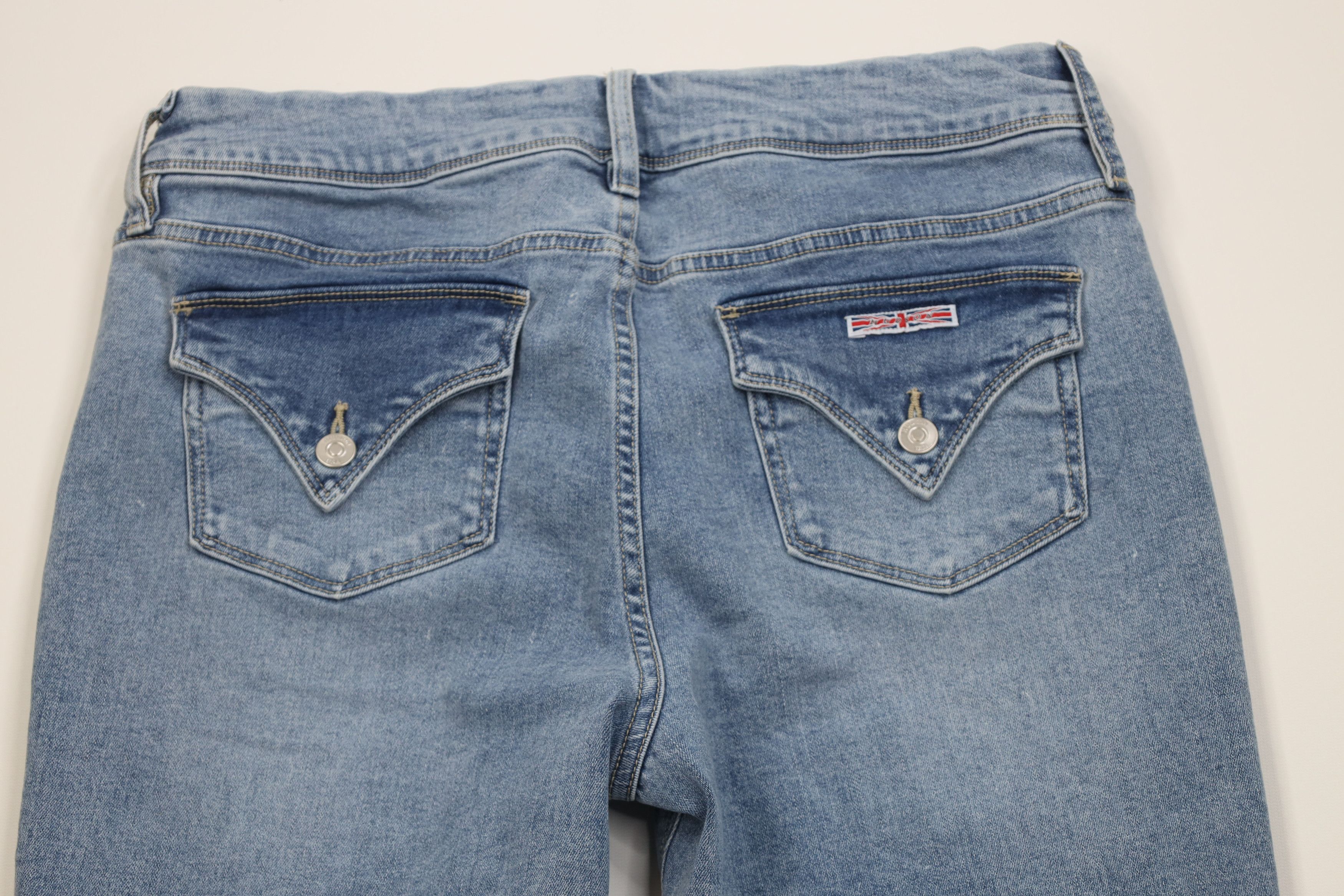 Vintage Hudson Jeans Faded Stretch Straight Leg Denim Jeans Icy Blue Size 34" / US 12 / IT 48 - 10 Thumbnail