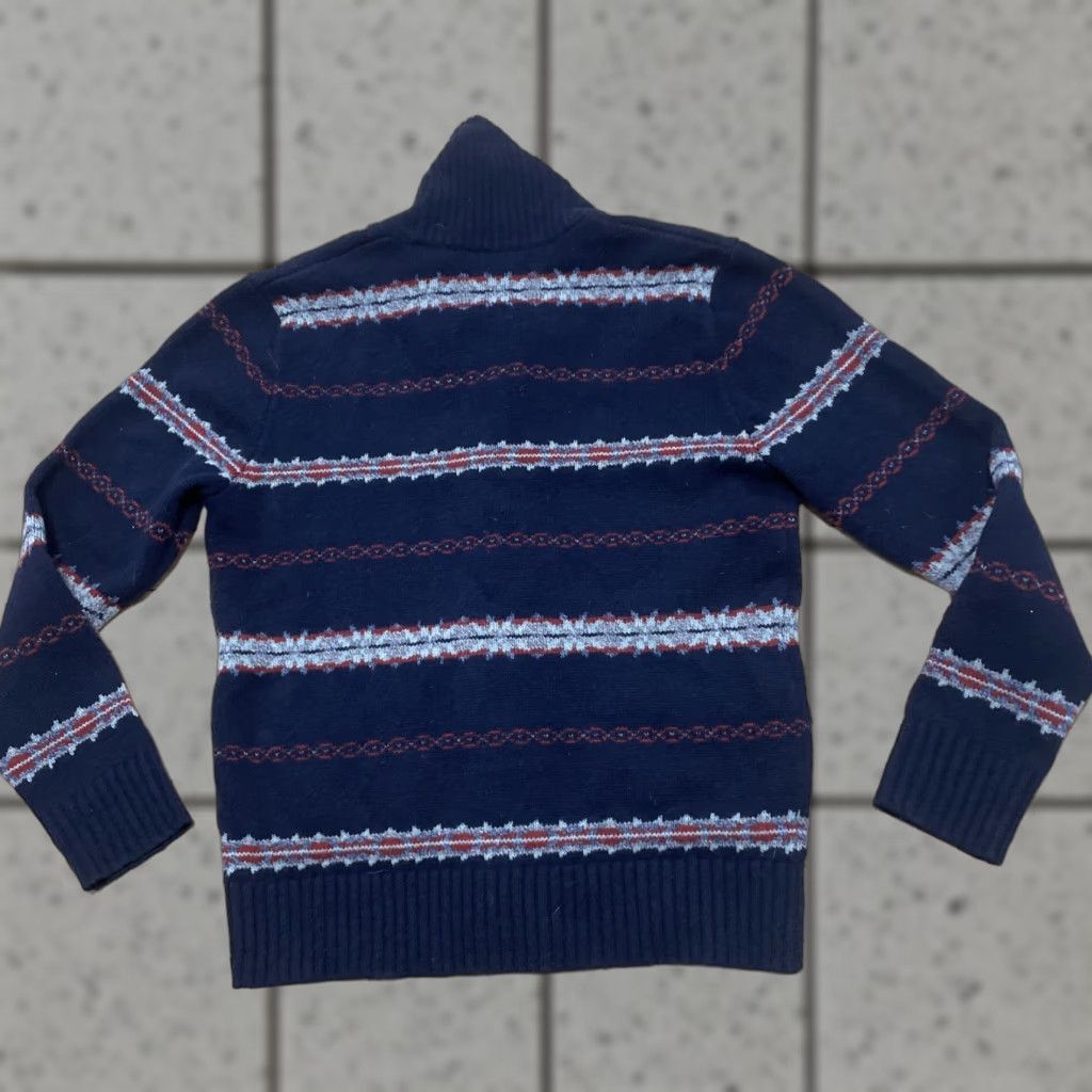 J.Crew J.CREW Shawl Cardigan 100% Lambs Wool Heavy Sweater Blue Red Mens L Fairisle Wool Cardigan Size US L / EU 52-54 / 3 - 1 Thumbnail