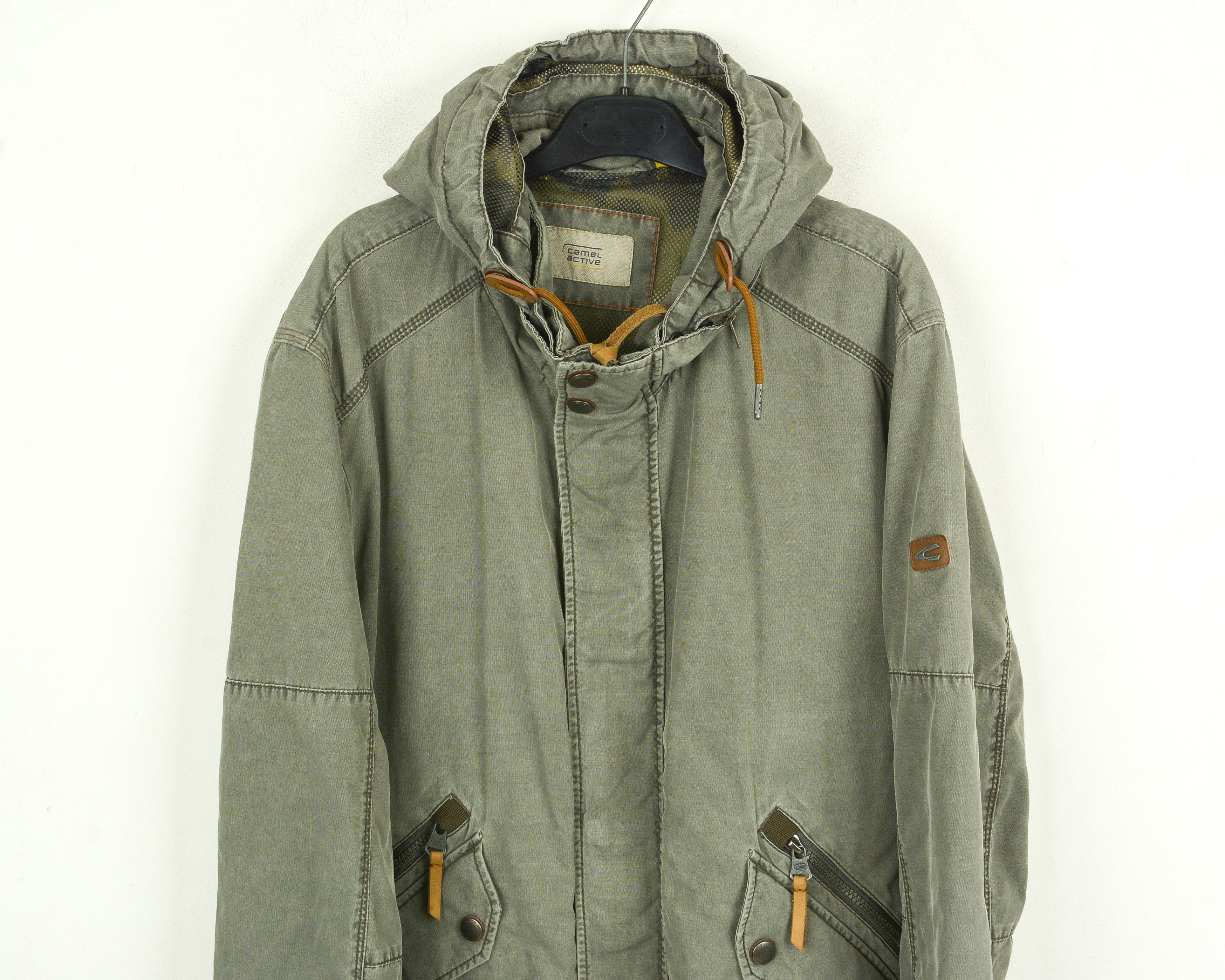 camel active Men Field Jacket M Cotton Coat Washed Khaki Hooded Size US M / EU 48-50 / 2 - 7 Thumbnail
