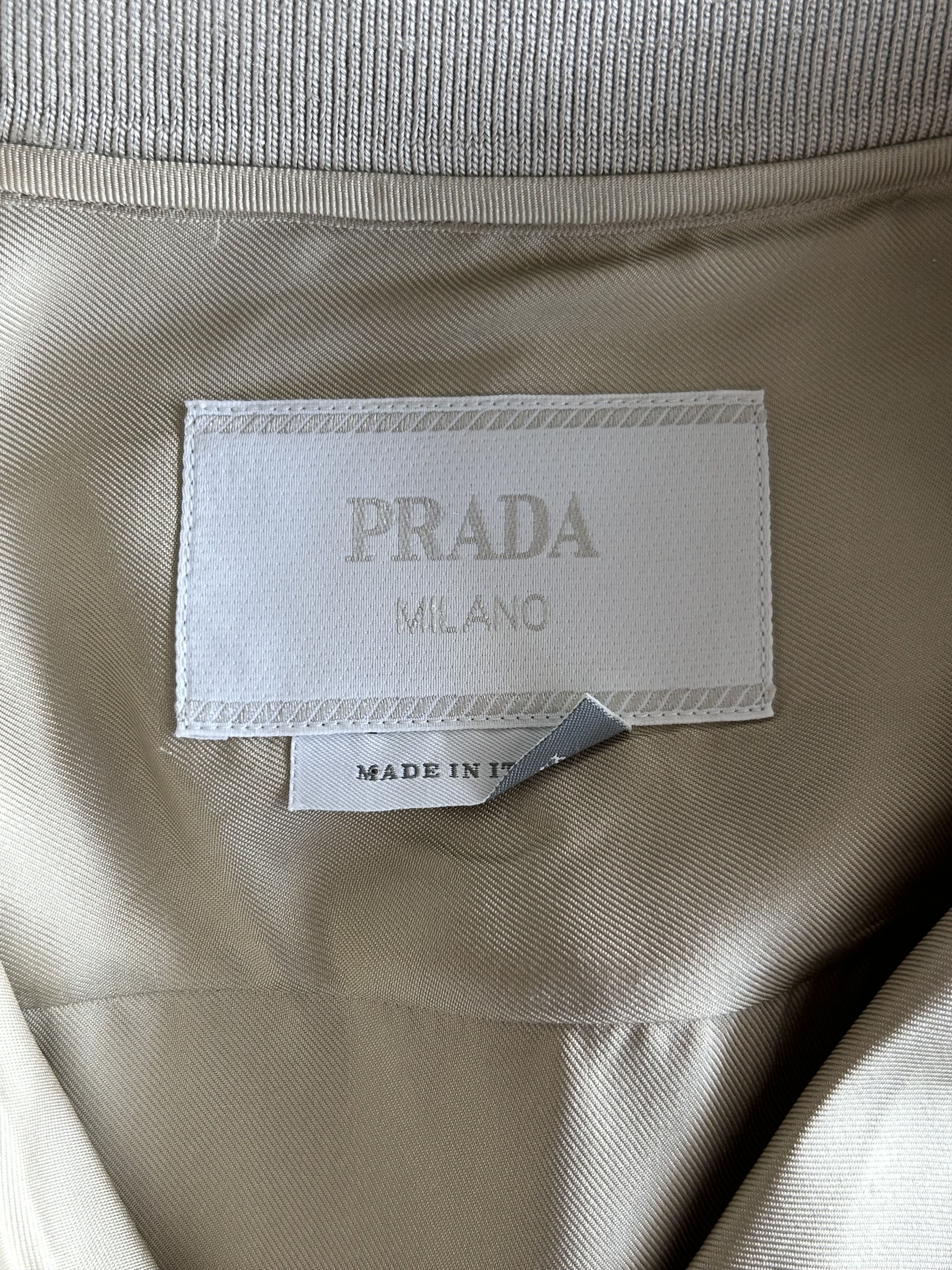 Prada Prada Beige & Black Striped Logo Silk Button Up Shirt Size US XXL / EU 58 / 5 - 3 Thumbnail