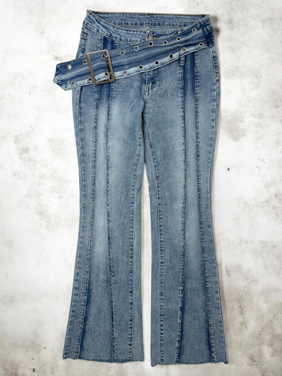 If Six Was Nine Vintage avant garde flared bootcut jeans belt if6was9 lgb Size 28" / US 6 / IT 42 - 1 Thumbnail