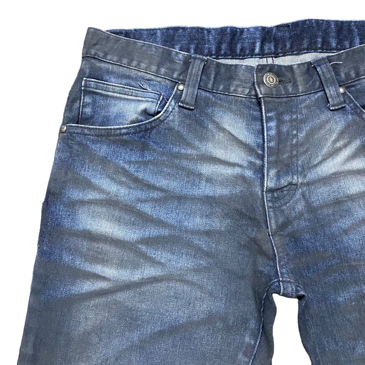 Tornado Mart Tornado Mart Coated Denim Flare Pants Size US 30 / EU 46 - 4 Thumbnail