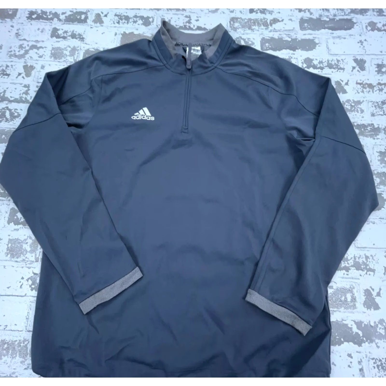 Adidas Adidas Jacket Men Medium Gray Performance Baseball Windbreaker Batting Pull Over Size US M / EU 48-50 / 2 - 3 Thumbnail