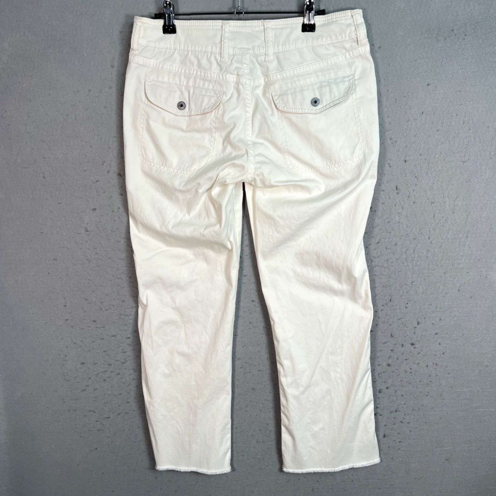 Gap Gap Women Pants - Cropped Straight Leg, Low Rise, White, Size 4, Stretch Cotton Spandex, Casual Summer/Air, 30in Waist, Gap Brand Size 27" / US 4 / IT 40 - 2 Thumbnail