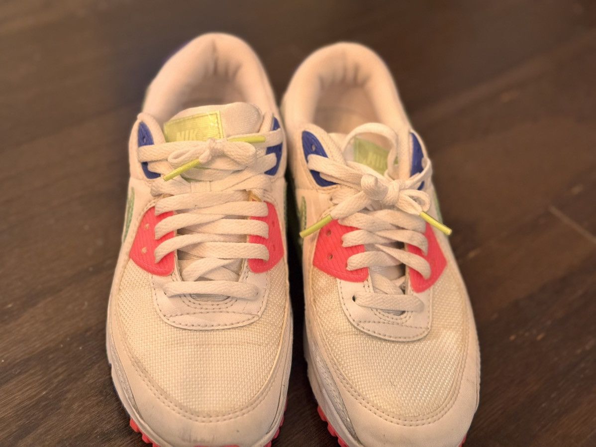 Nike Nike Air Max 90 WHITE/INDIGO BURST/PINK BLAST/VOLT Size US 8 / IT 38 - 2 Thumbnail