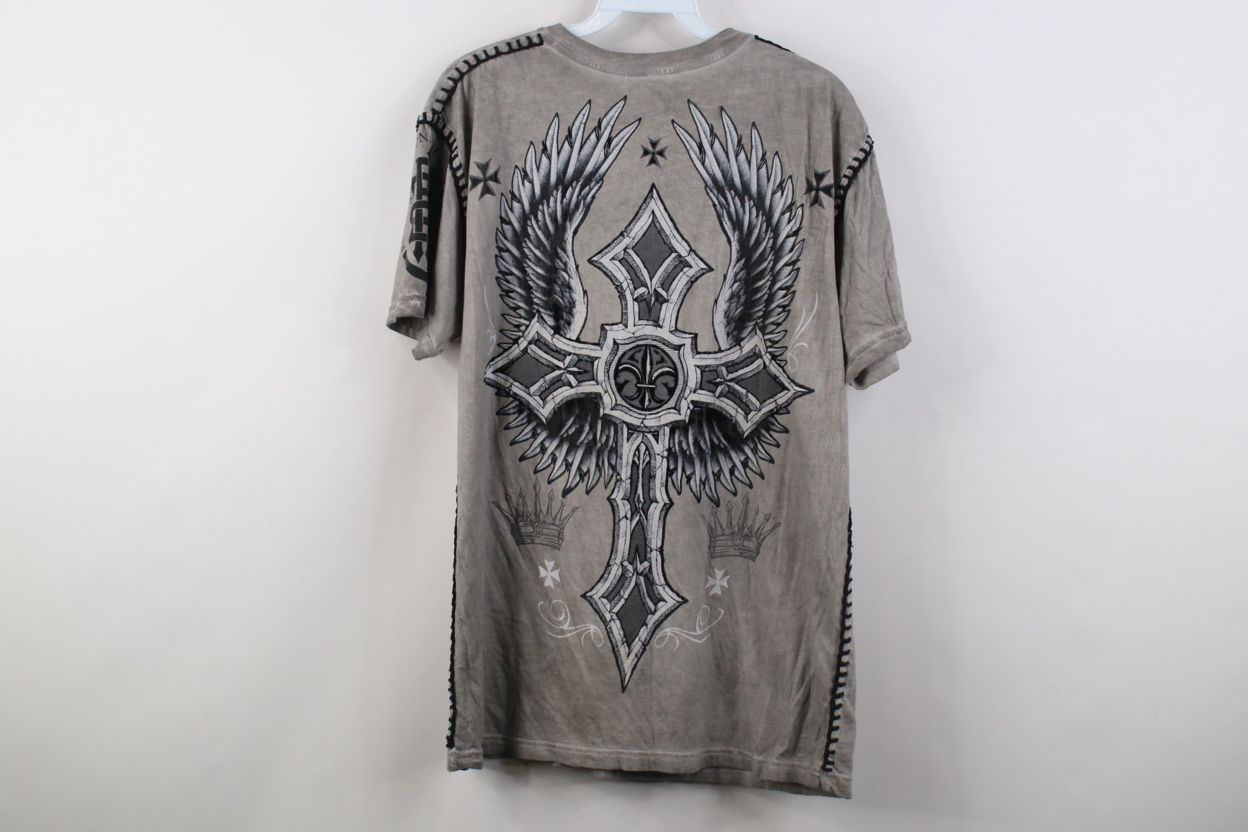 Vintage Y2K Streetwear Cross Stonewash UFC MMA Fighting T-Shirt Gray Size US L / EU 52-54 / 3 - 12 Thumbnail