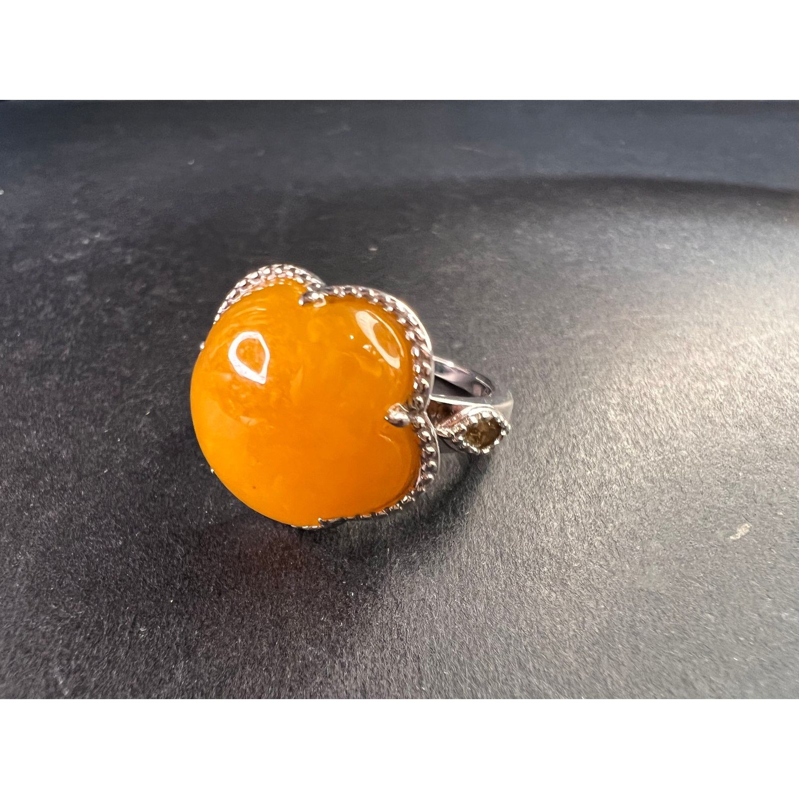Other NEW Yellow Jade cherry blossom ring in 925 silver size 9 Size ONE SIZE - 5 Thumbnail