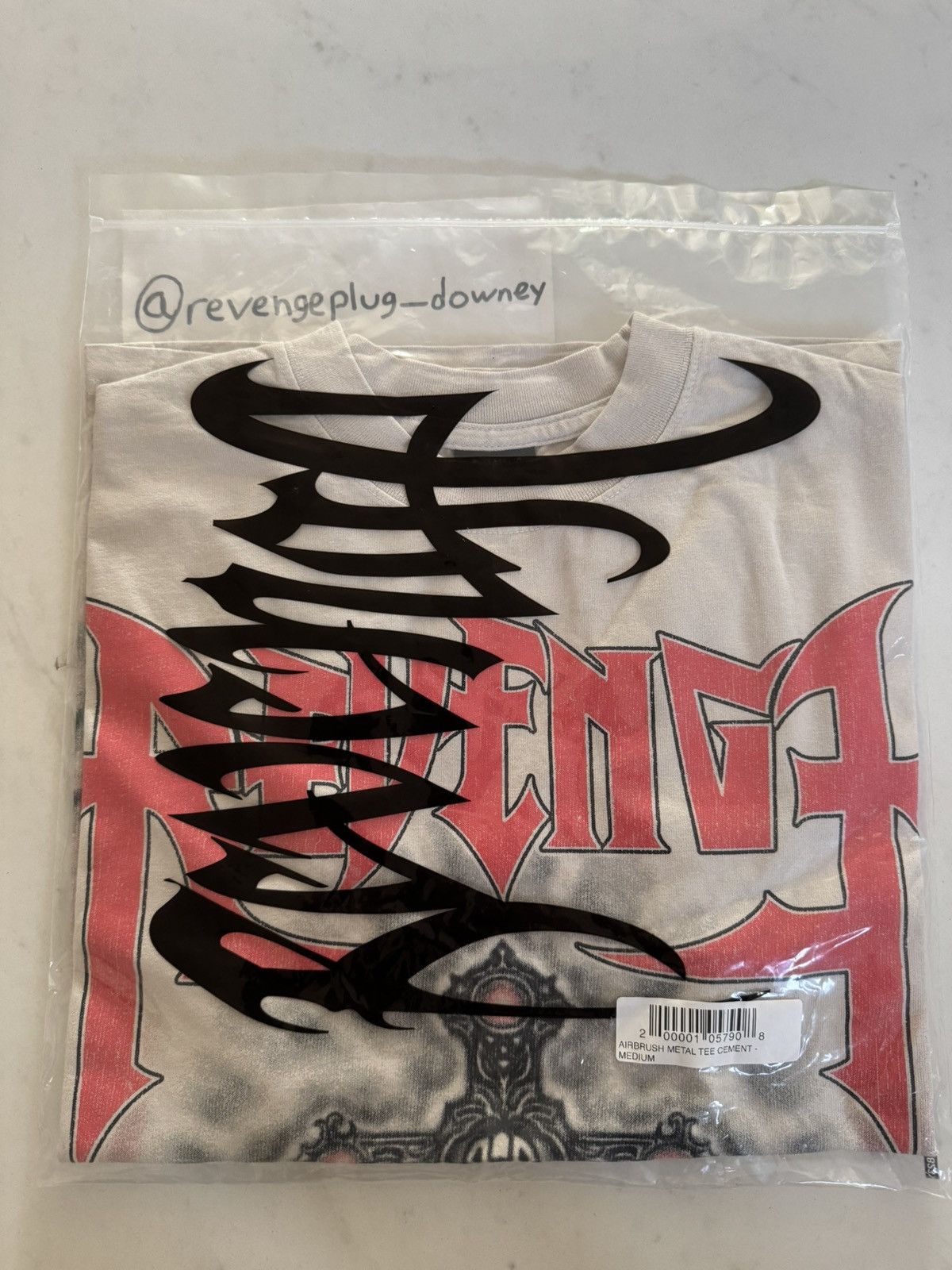 Revenge Revenge Airbrush Metal Tee Cement Size US M / EU 48-50 / 2 - 1 Thumbnail