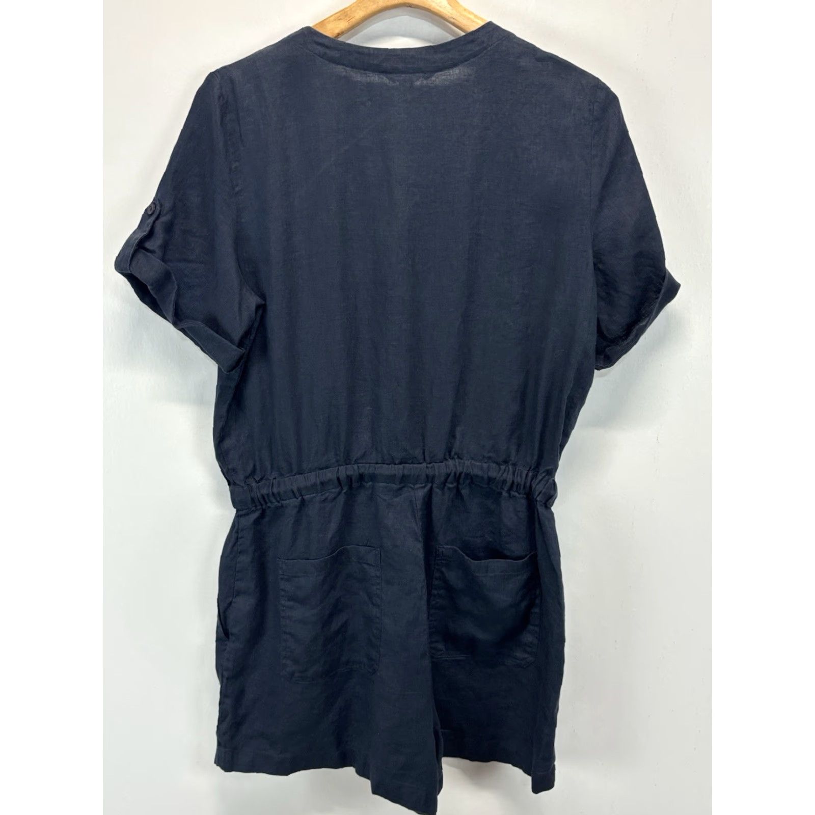 Ralph Lauren VINTAGE Lauren Ralph Lauren Women’s Linen Shorts Jumpsuit Sz 10 Navy Blue Casual Summer Beach Size 32" / US 10 / IT 46 - 4 Thumbnail