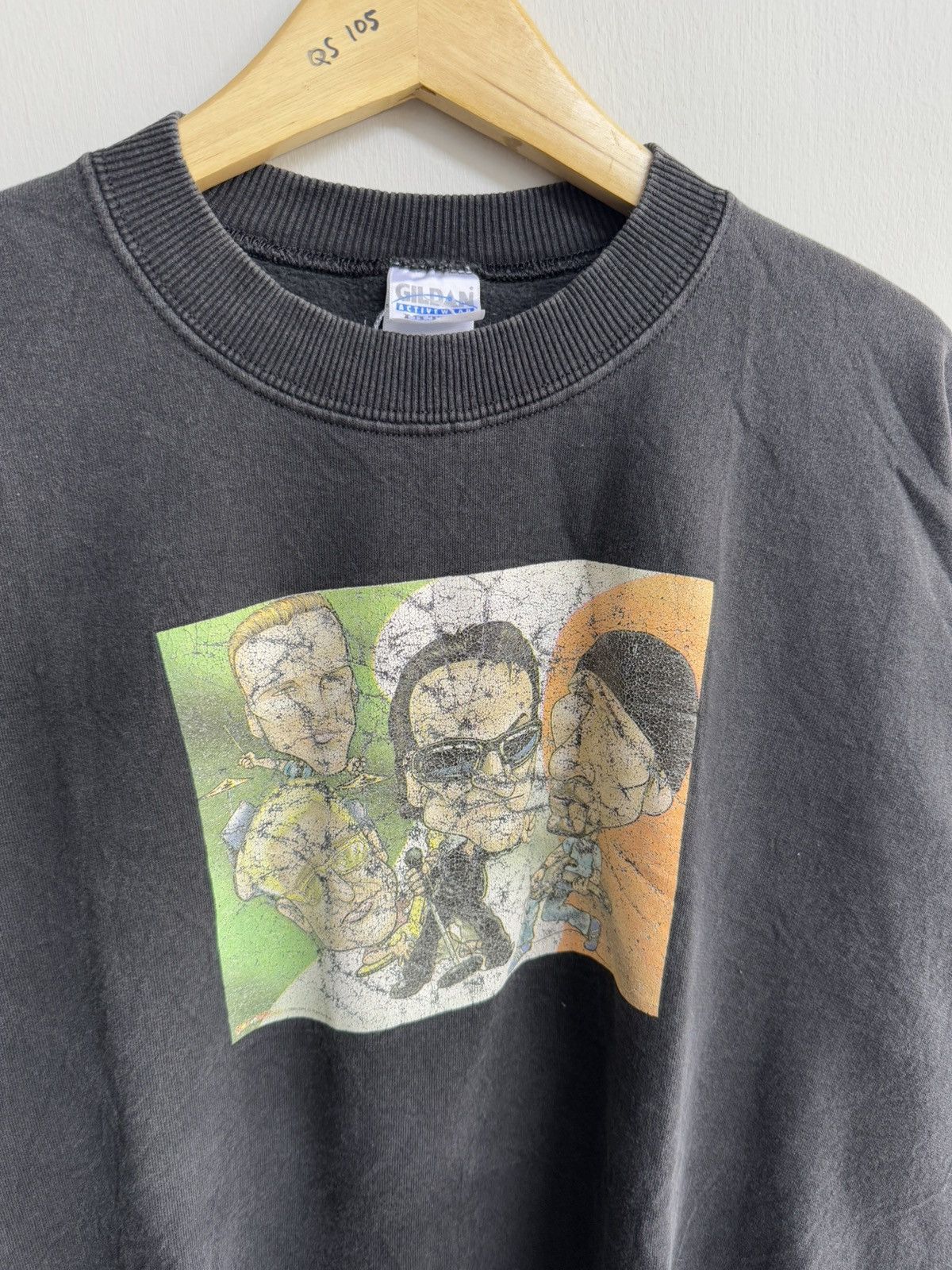 Band Tees VINTAGE GRAPHIC PRINT CARTOON CARICATURES BAND U2 SWEATSHIRT Size US XL / EU 56 / 4 - 2 Thumbnail