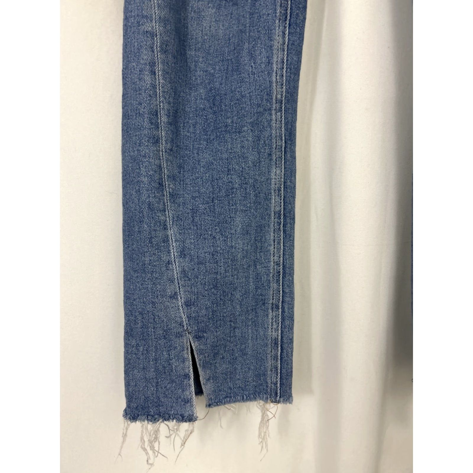 Paige Paige Hoxton Slim Medium Wash Jeans Raw Hem 29x29 Blue Womens Size 29" - 2 Thumbnail