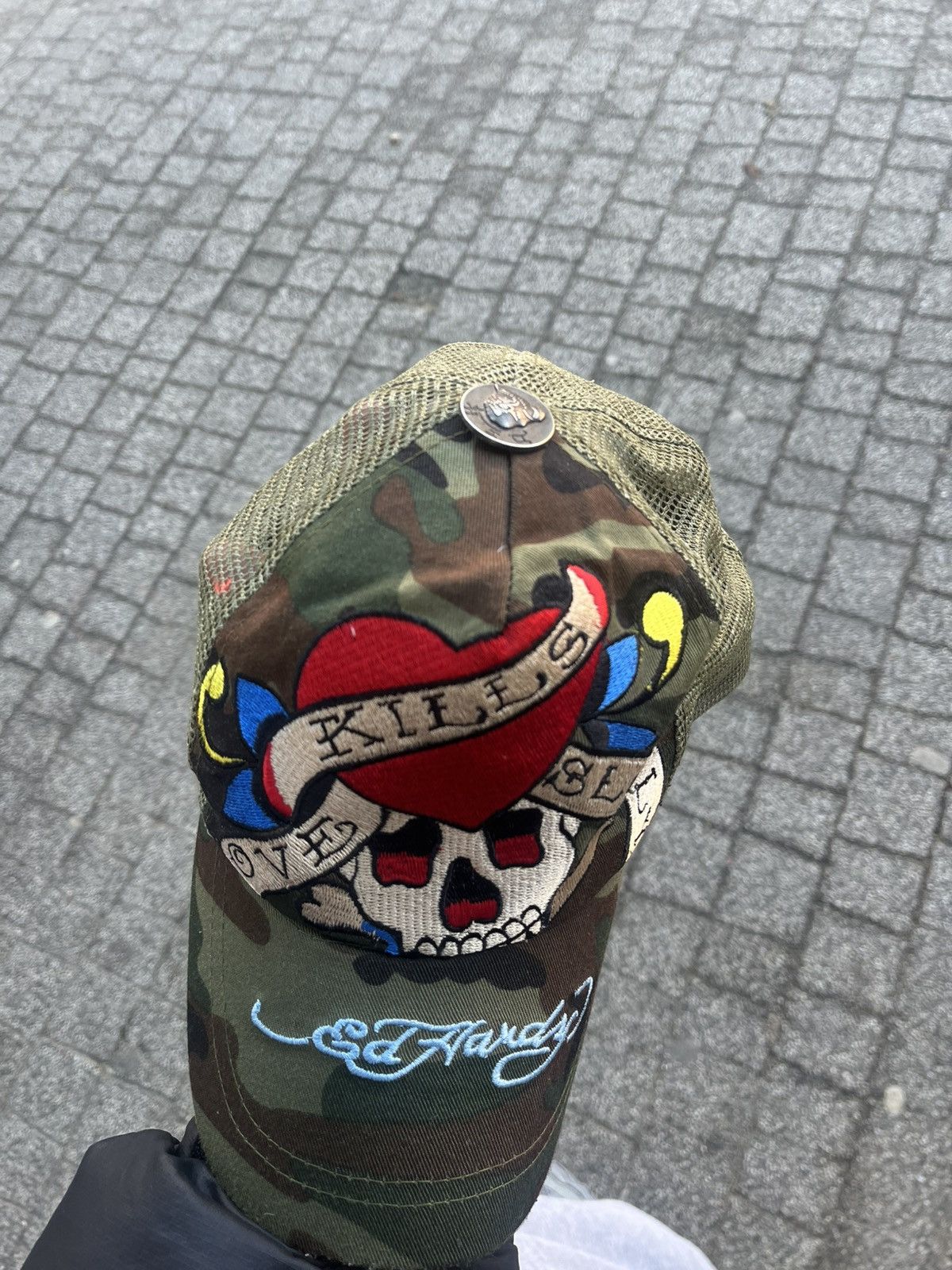 Christian Audigier × Ed Hardy × Vintage Mens Vintage Ed Hardy Cap Christian Audigier skull skeleton Size ONE SIZE - 3 Thumbnail