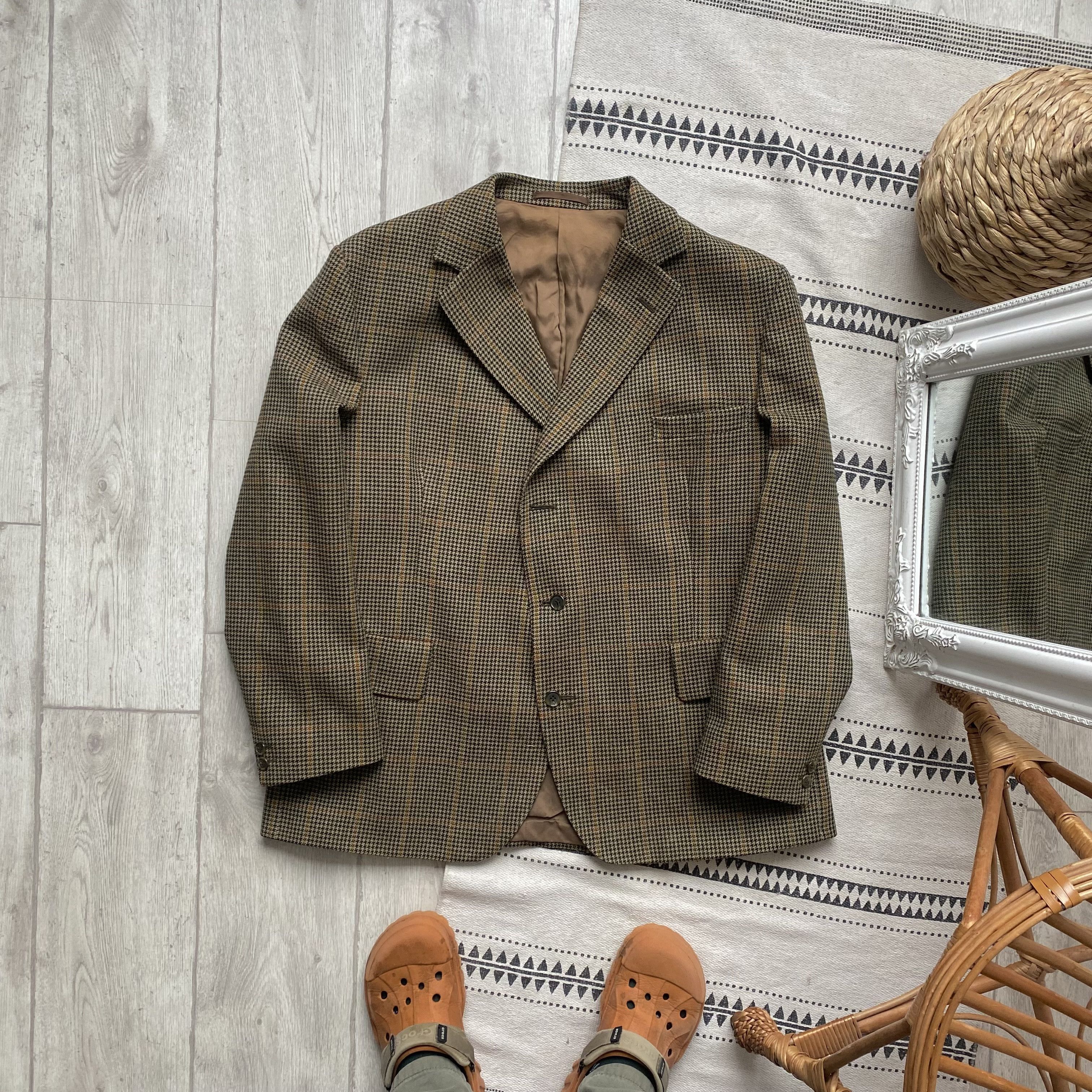 Harris Tweed Vintage 1977's Harris Tweed Style Brown Blazer coat jacket Size 50R - 1 Thumbnail