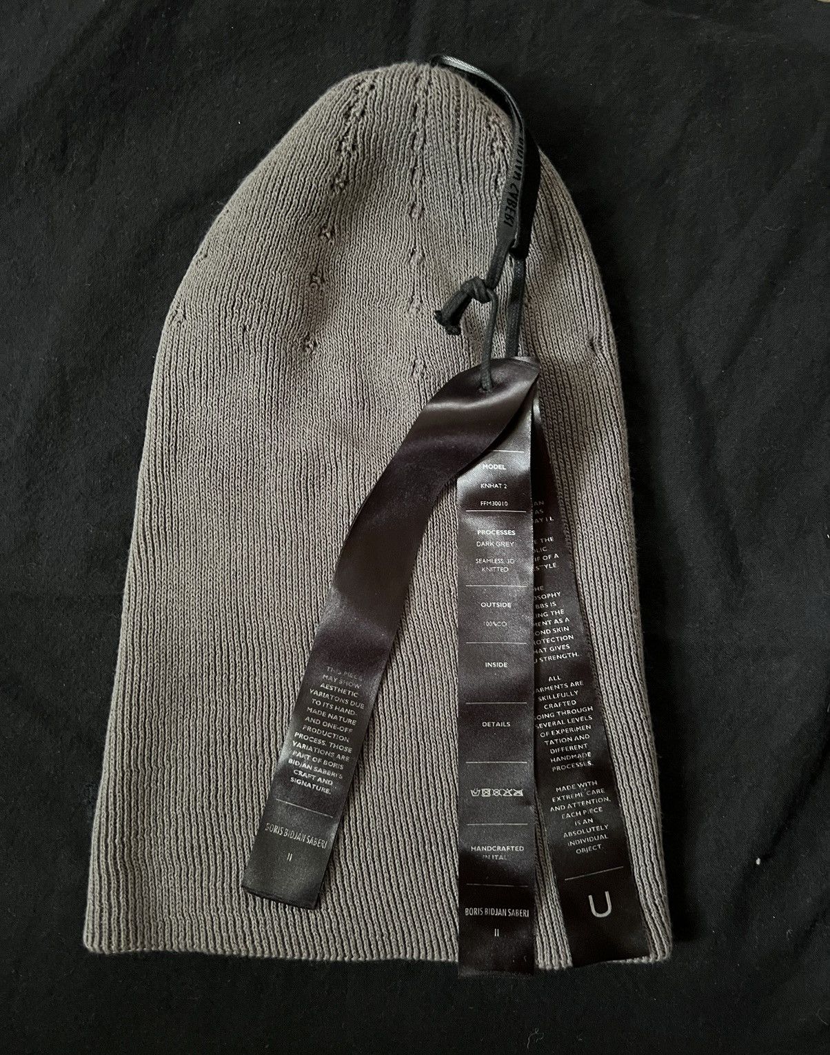 image of Boris Bidjan Saberi Hat/beanie in Grey, Men's