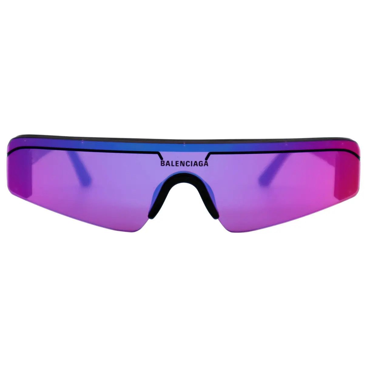 Balenciaga Balenciaga Ski rectangular-frame Sunglasses black purple Size ONE SIZE - 1 Thumbnail