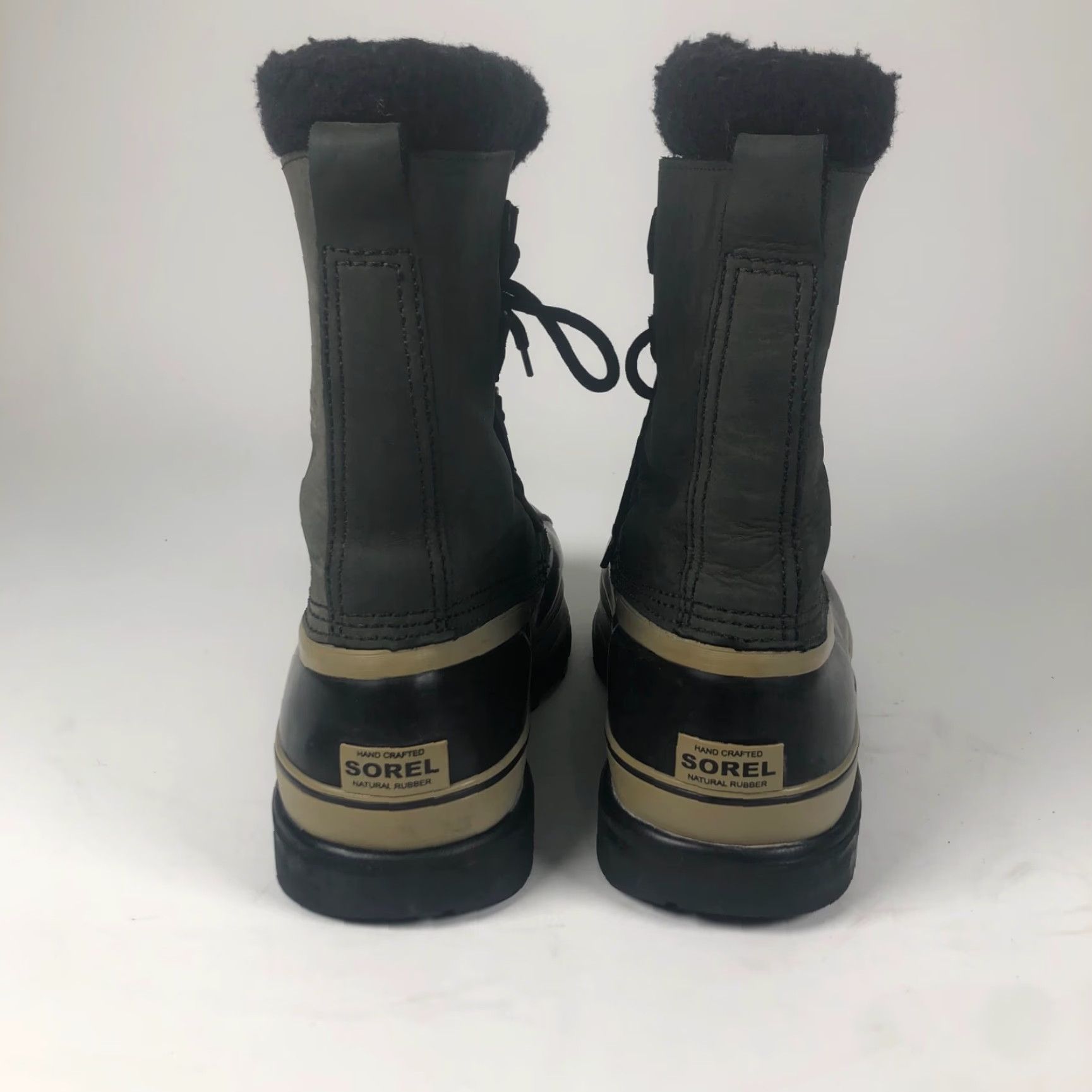 SOREL Sorel Caribou Boots Mens Size 10 US 44 Green Leather Black Rubber Waterproof Insulated Wool Lining Mid-Calf Snow Boot Size US 10 / EU 43 - 4 Thumbnail