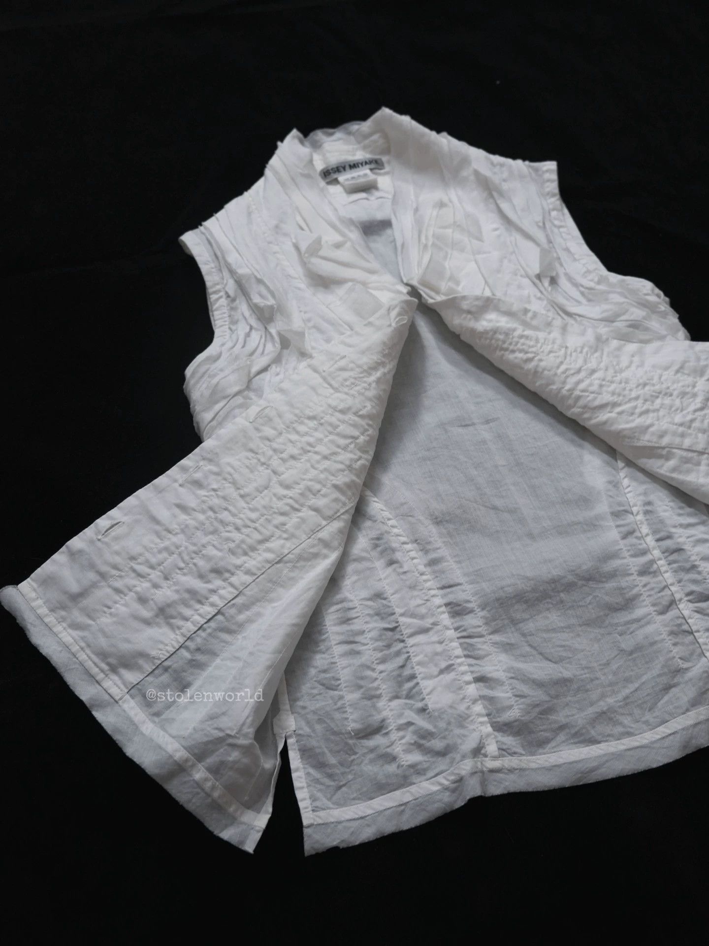 Issey Miyake Issey Miyake Cotton-Linen Patchwork Lightweight Top Size 2 Size XS / US 0-2 / IT 36-38 - 2 Thumbnail