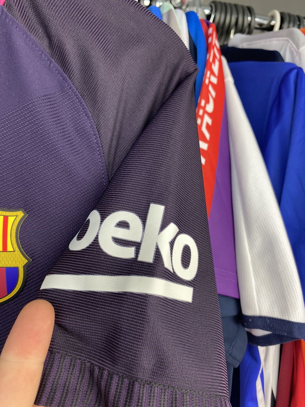 Nike 2016 NIKE BARCELONA #10 MESSI PLAYER ISSUE FOOTBALL JERSEY Size US S / EU 44-46 / 1 - 9 Thumbnail