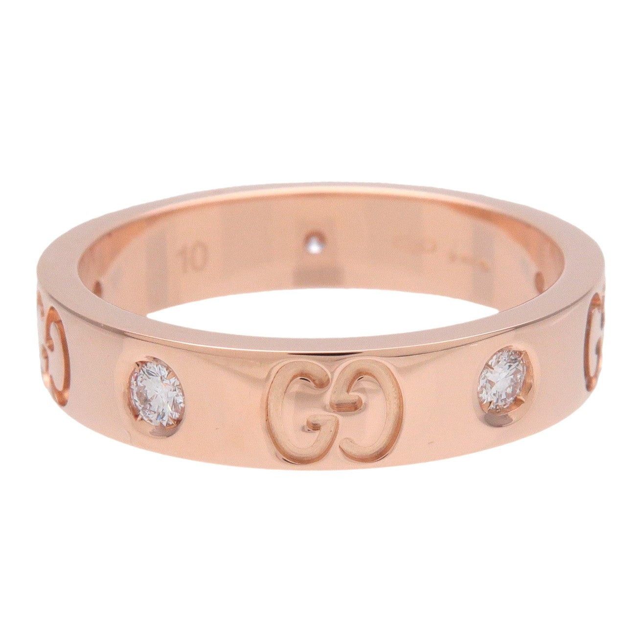 Gucci Gucci Icon Band Diamond Ring 18K Rose Gold Size ONE SIZE - 2 Thumbnail