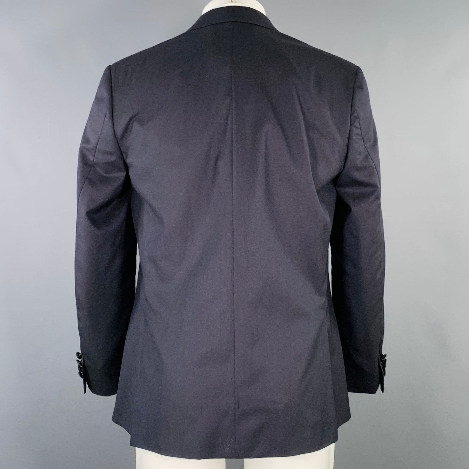 Brioni Navy Black Two Toned Wool Peak Lapel Sport Coat Size 40R - 4 Thumbnail
