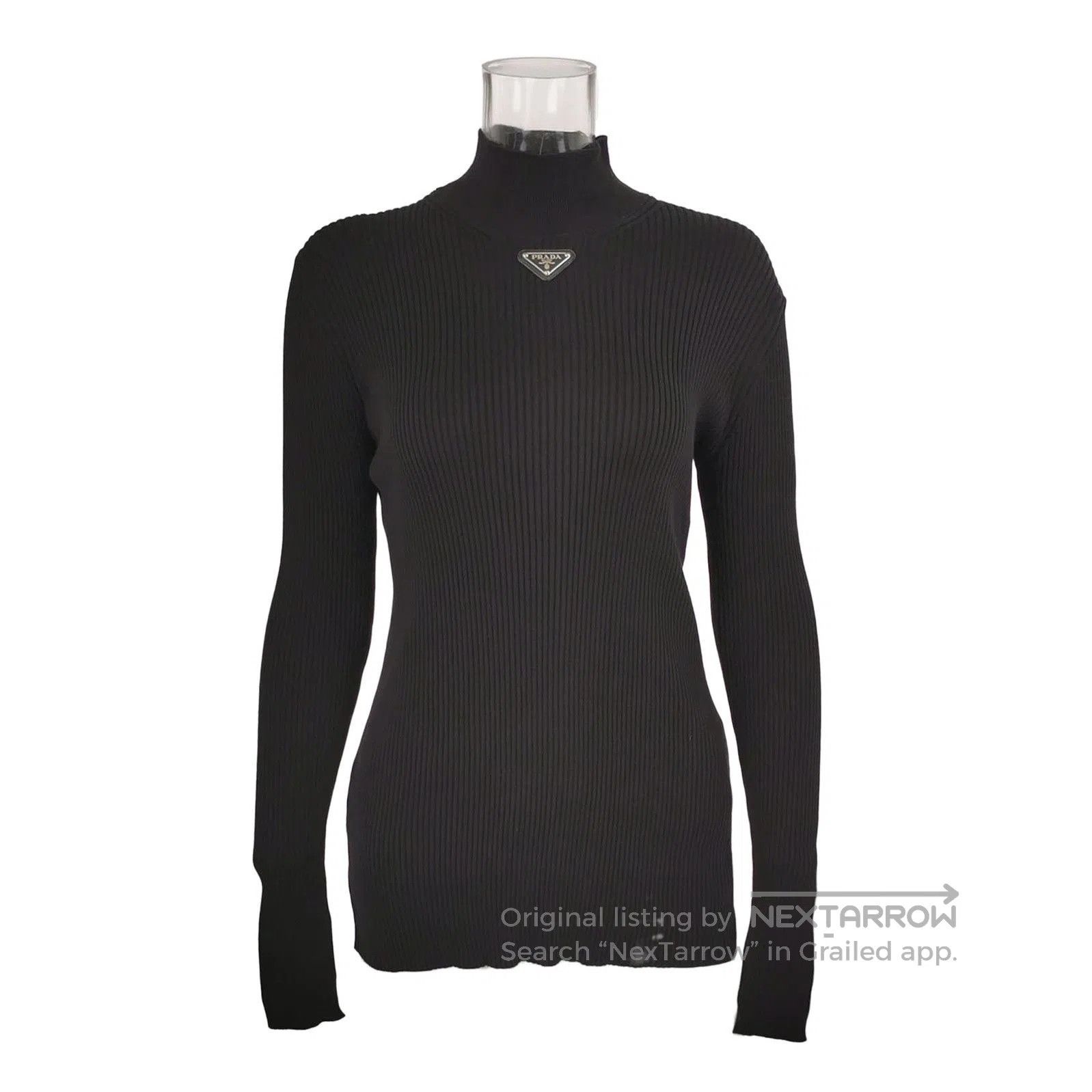 Prada Prada Black Ribbed Knit Turtleneck Sweater . Size M / US 6-8 / IT 42-44 - 1 Thumbnail