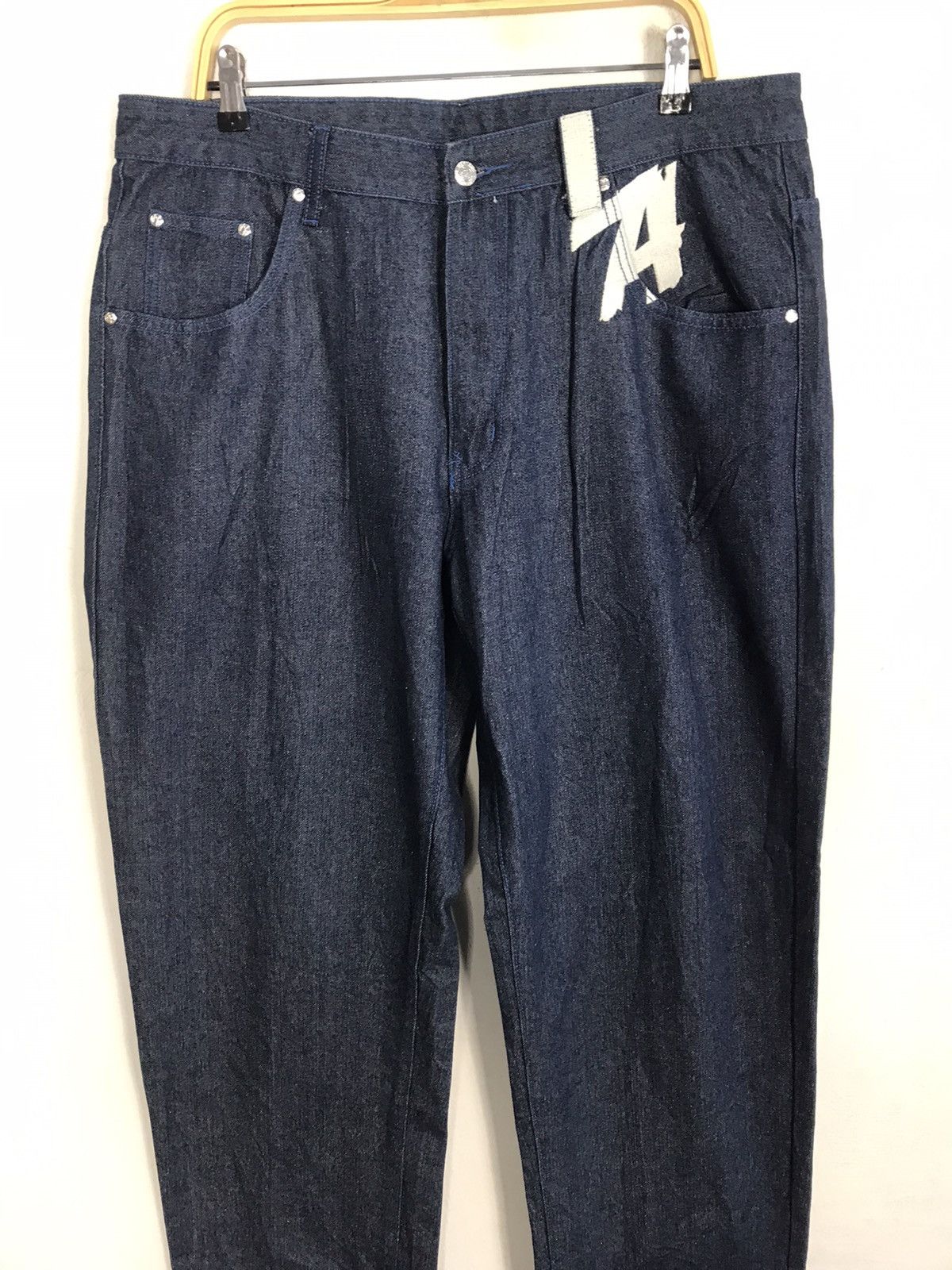 Vintage D.O.P Denim Gangsta 13 La Dark Indigo Denim Baggy Hiphop Size US 38 / EU 54 - 3 Thumbnail