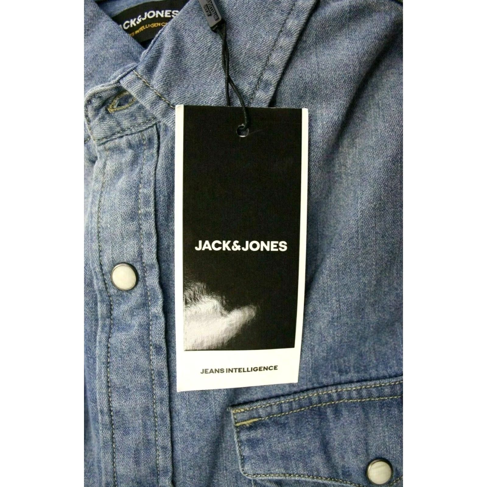 Jack & Jones Jack & Jones Men's Medium Blue Denim Slim Shirt Size S Size US S / EU 44-46 / 1 - 8 Thumbnail