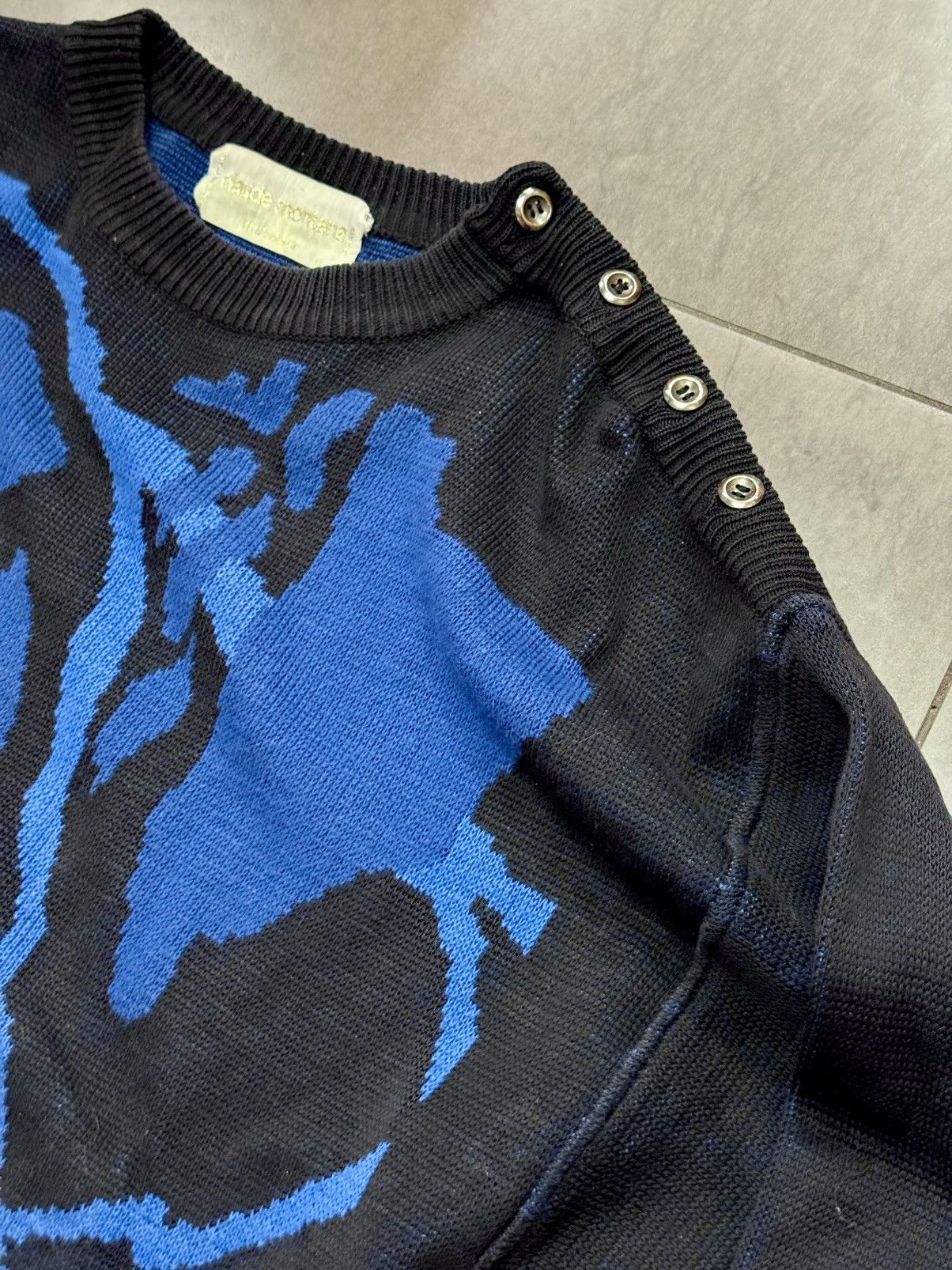 Claude Montana Vintage 1980s Claude Montana Shattered Graphic Knit Sweater Size US M / EU 48-50 / 2 - 3 Thumbnail