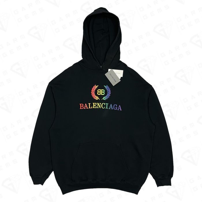 Balenciaga rainbow logo hoodie hot sale