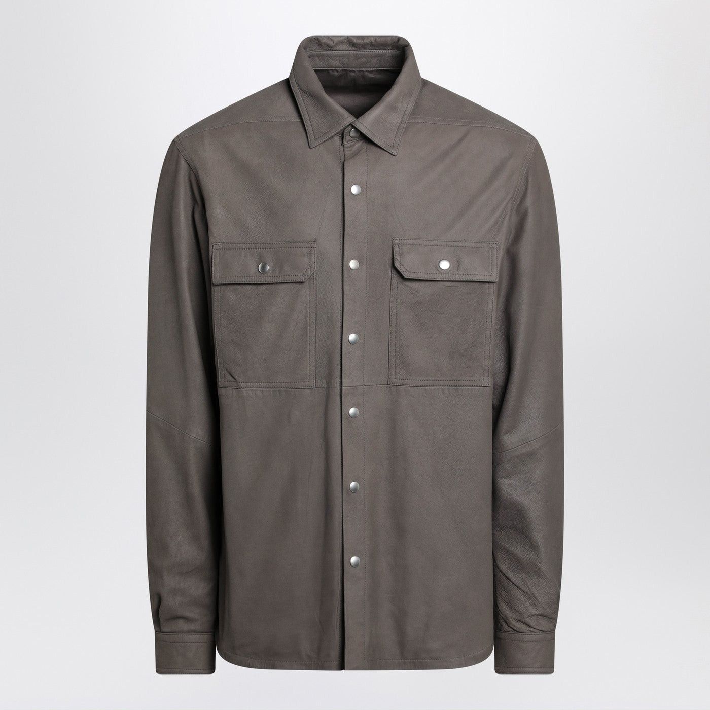 Rick Owens Rick Owens Mud-Colored Cotton-Blend Shirt Size US L / EU 52-54 / 3 - 1 Thumbnail