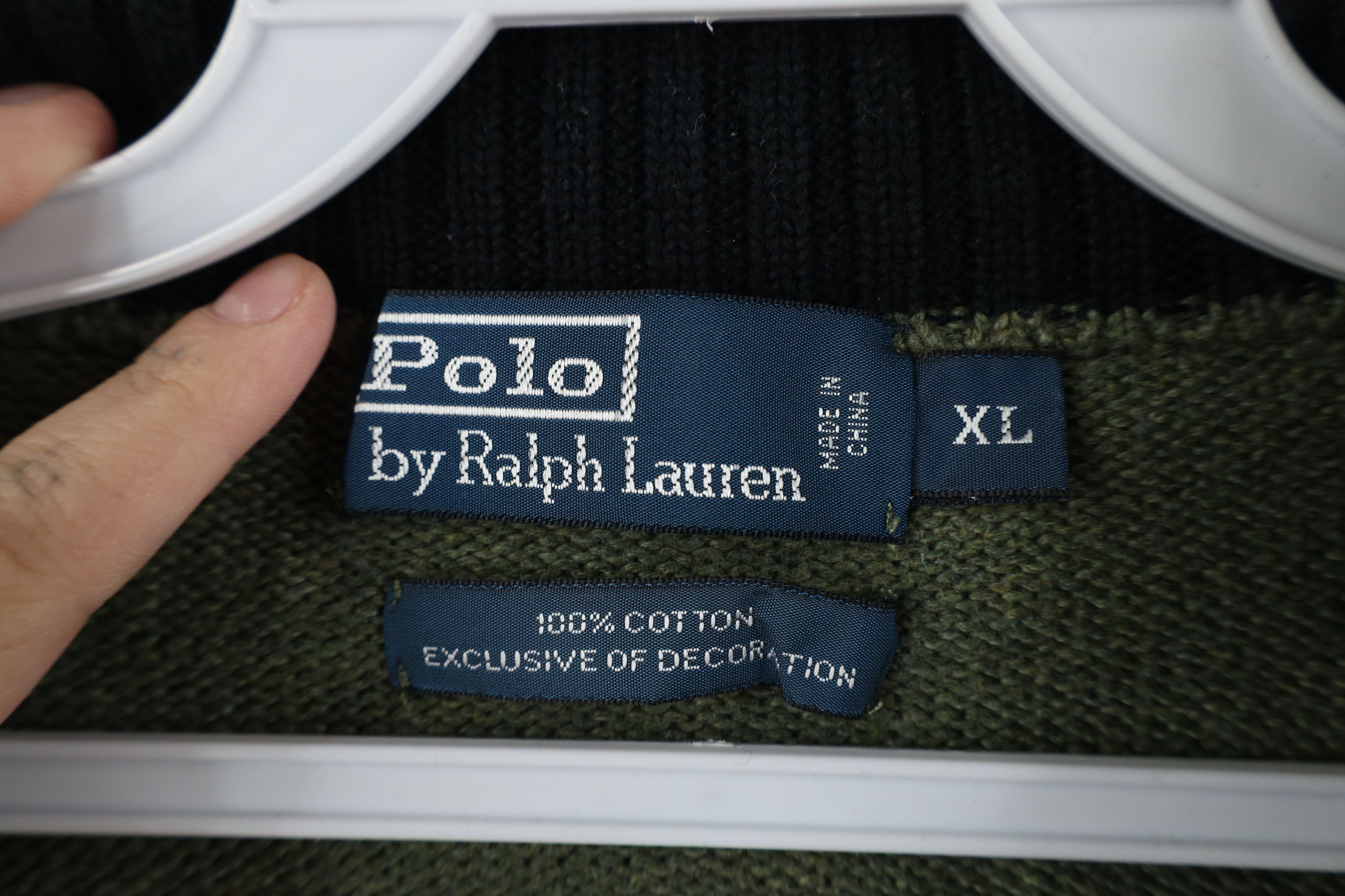 Polo Ralph Lauren Vintage 90s Ralph Lauren Ribbed Knit Half Zip Sweater Green Size US XL / EU 56 / 4 - 5 Thumbnail