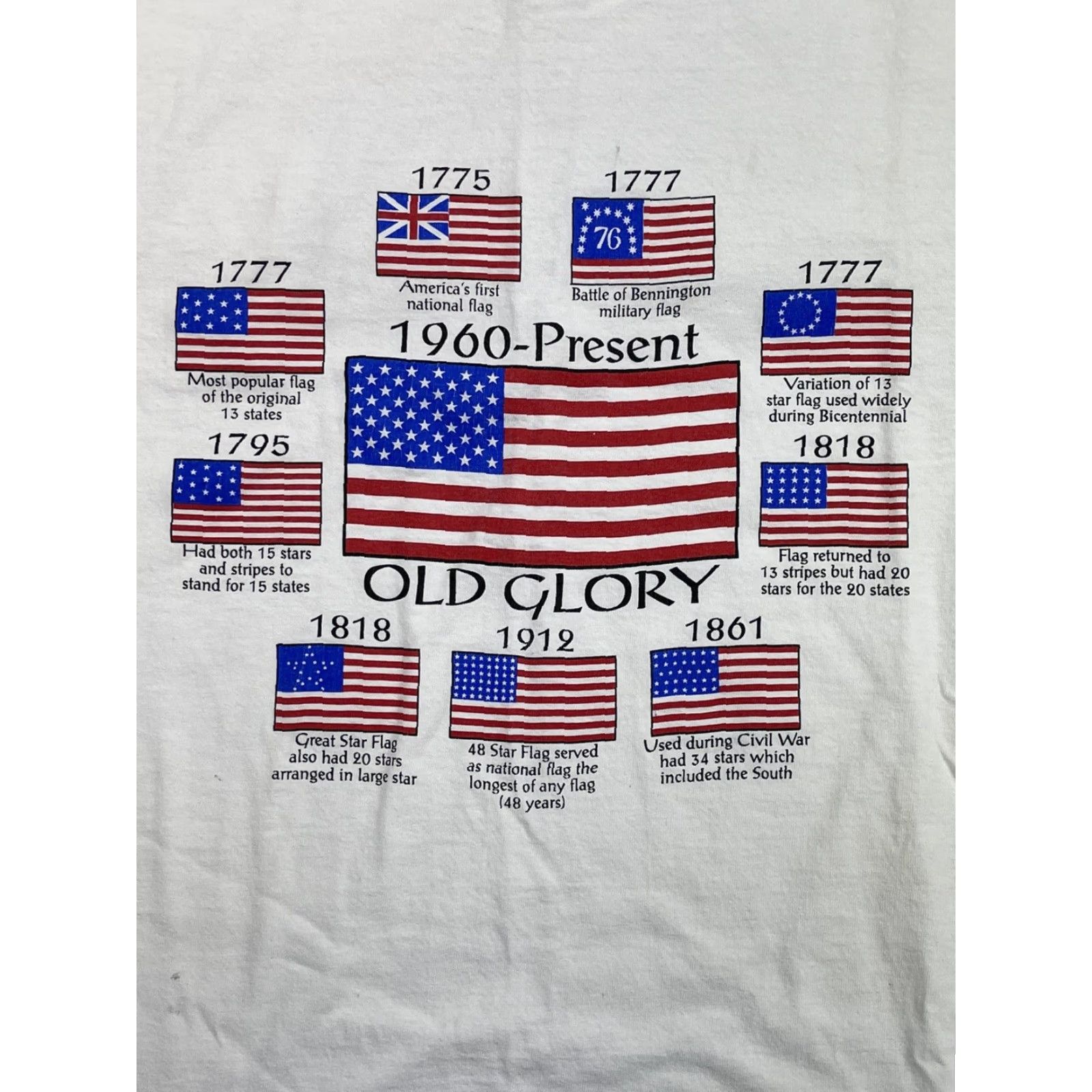 Vintage VINTAGE Le Pays International T-Shirt American Flag Graphic XL White Short Sleeve 90s Unisex Adults Size US XL / EU 56 / 4 - 2 Thumbnail