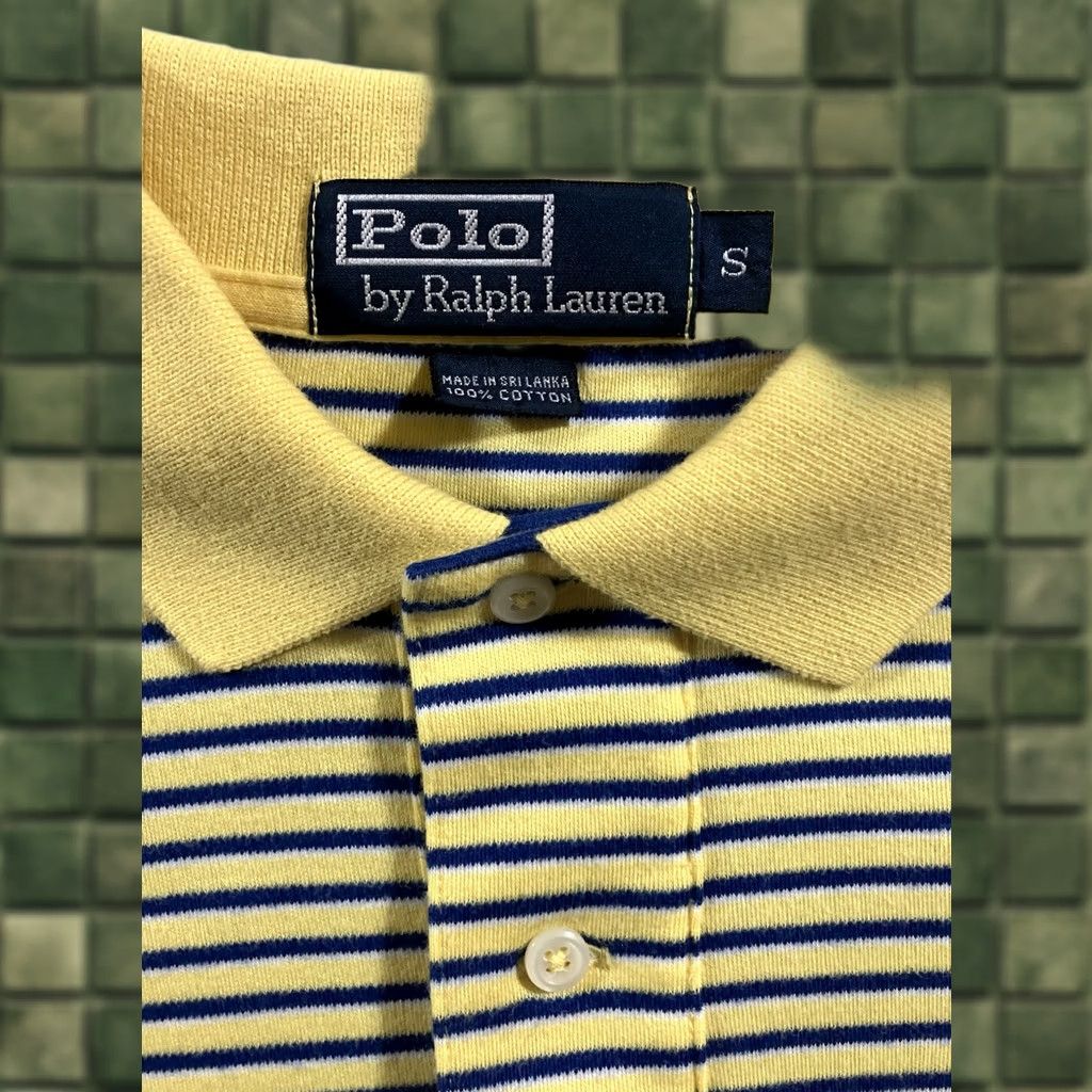 Polo Ralph Lauren Polo Ralph Lauren Polo Shirt Mens S Yellow Navy Stripe Short Sleeve Cotton Size US S / EU 44-46 / 1 - 1 Thumbnail