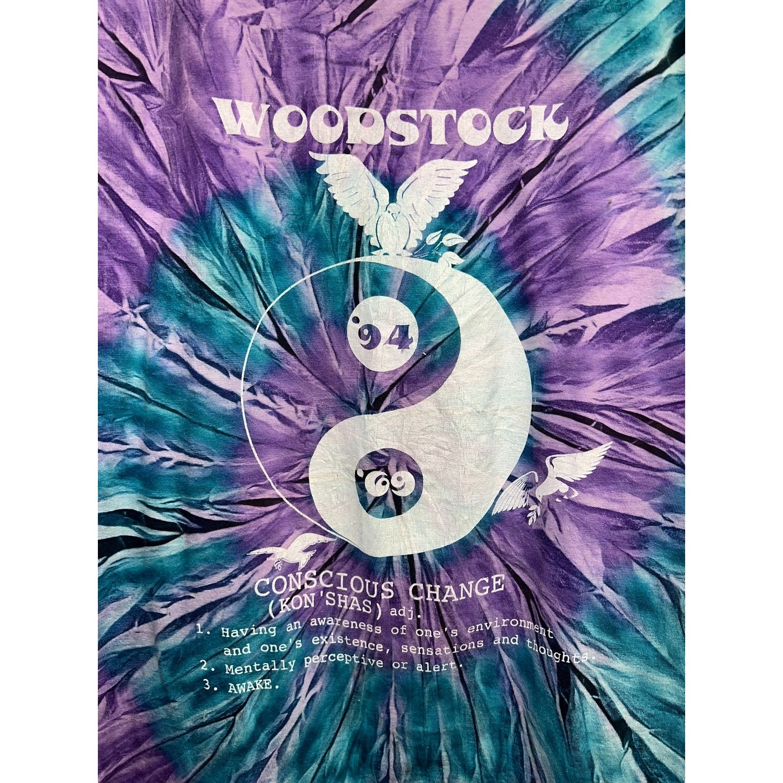 Vintage Vintage Woodstock Shirt Conscious Change 1994 Tour Tee 90s L Size US L / EU 52-54 / 3 - 2 Thumbnail