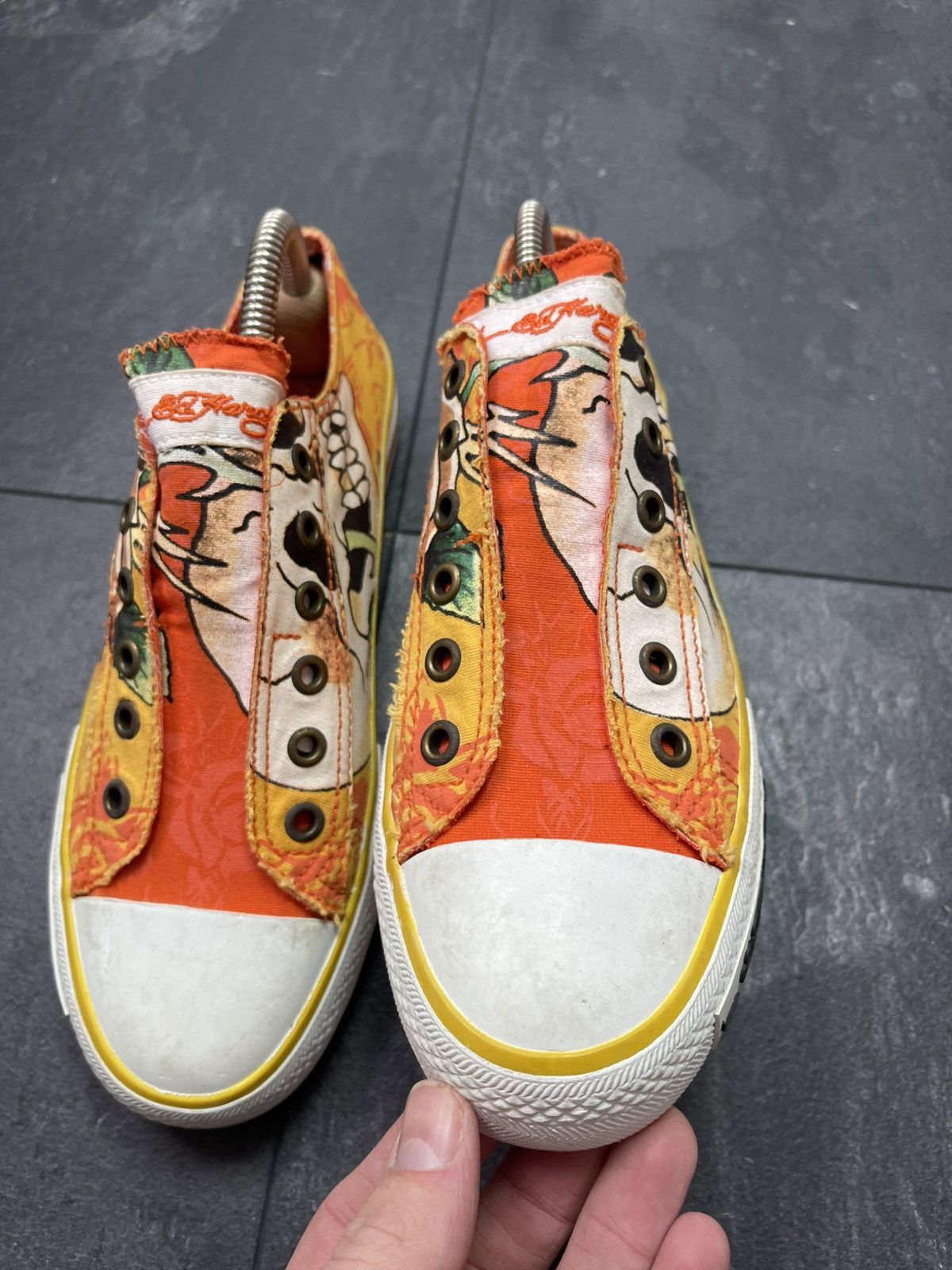 Ed Hardy × Streetwear × Vintage Vintage ed hardy rare low top sneakers Size US 5 / EU 37 - 7 Thumbnail