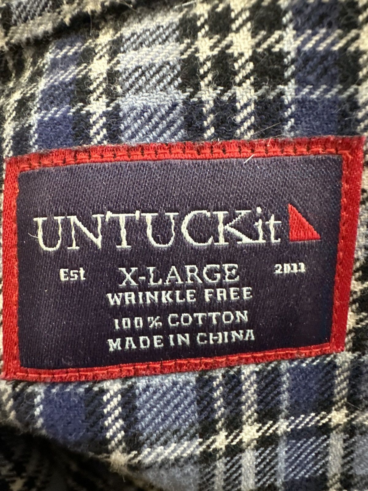 UNTUCKit UNTUCKit Pio Cesare flannel shirt blue plaid Size US XL / EU 56 / 4 - 3 Thumbnail